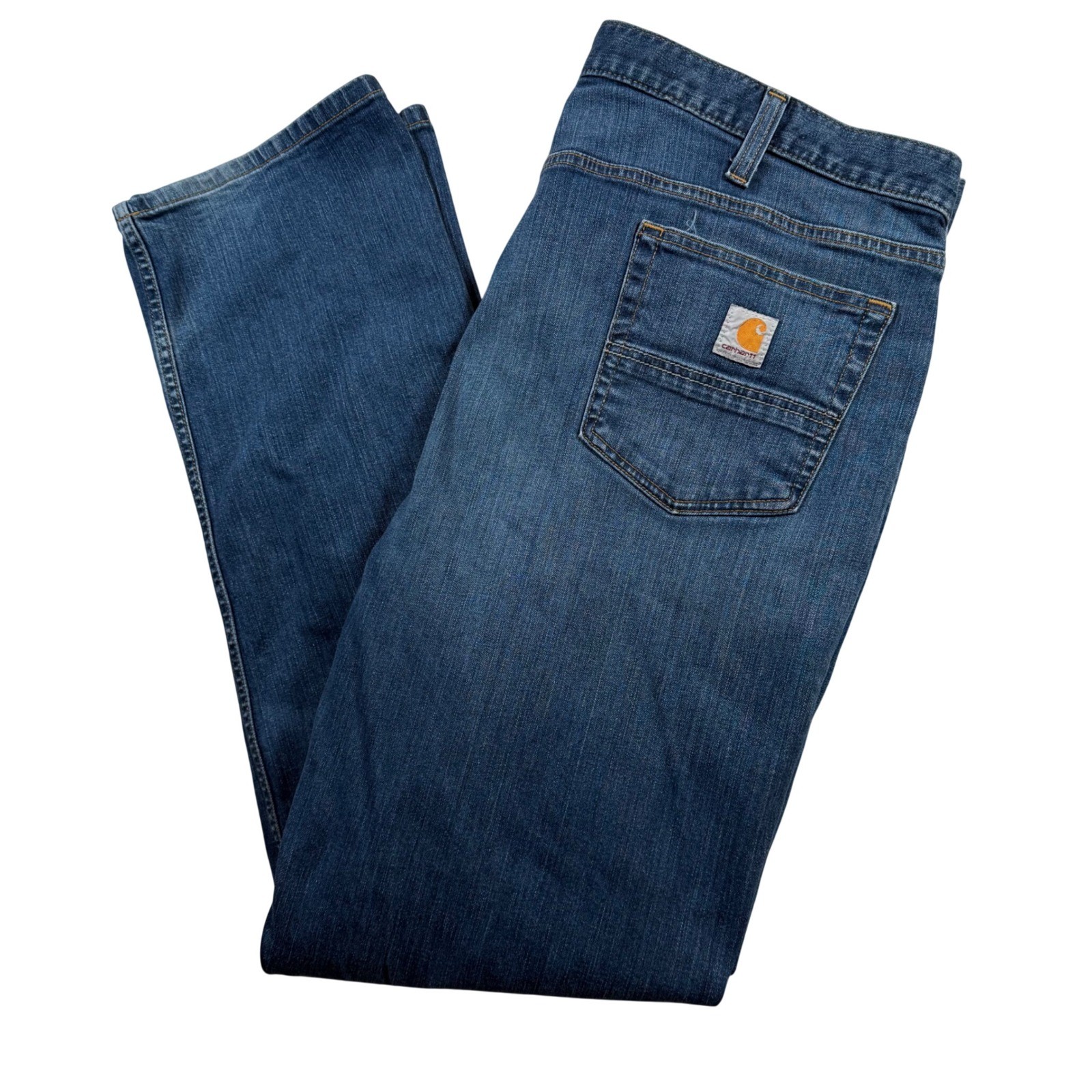 Carhartt Relaxed Fit Jeans Mens 42×34 Blue Dark Wash Straight Leg 102804-498