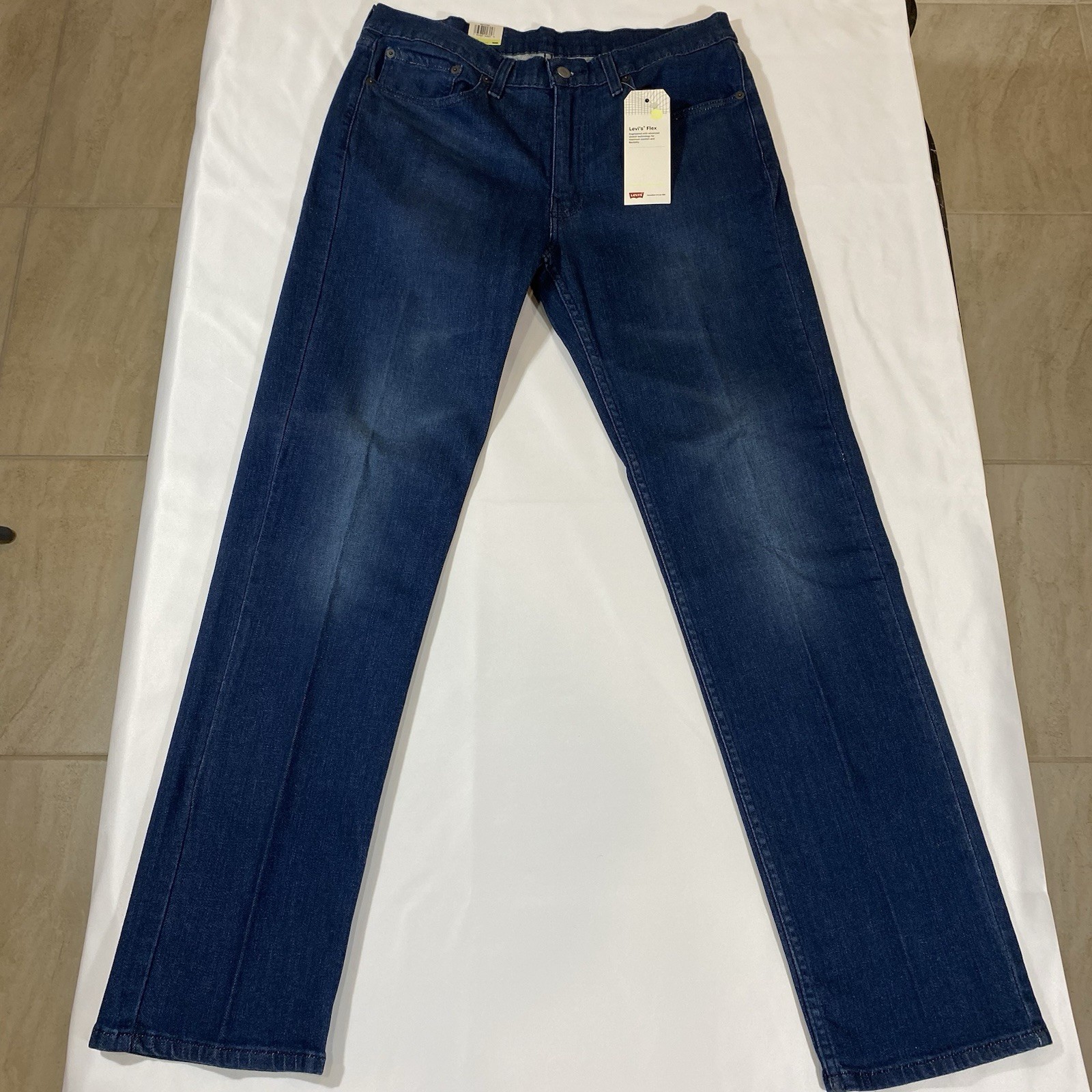 Levi’s 514 Regular Fit Zip Fly Straight Denim Jeans 34X34 Mens Dark Blue Stretch