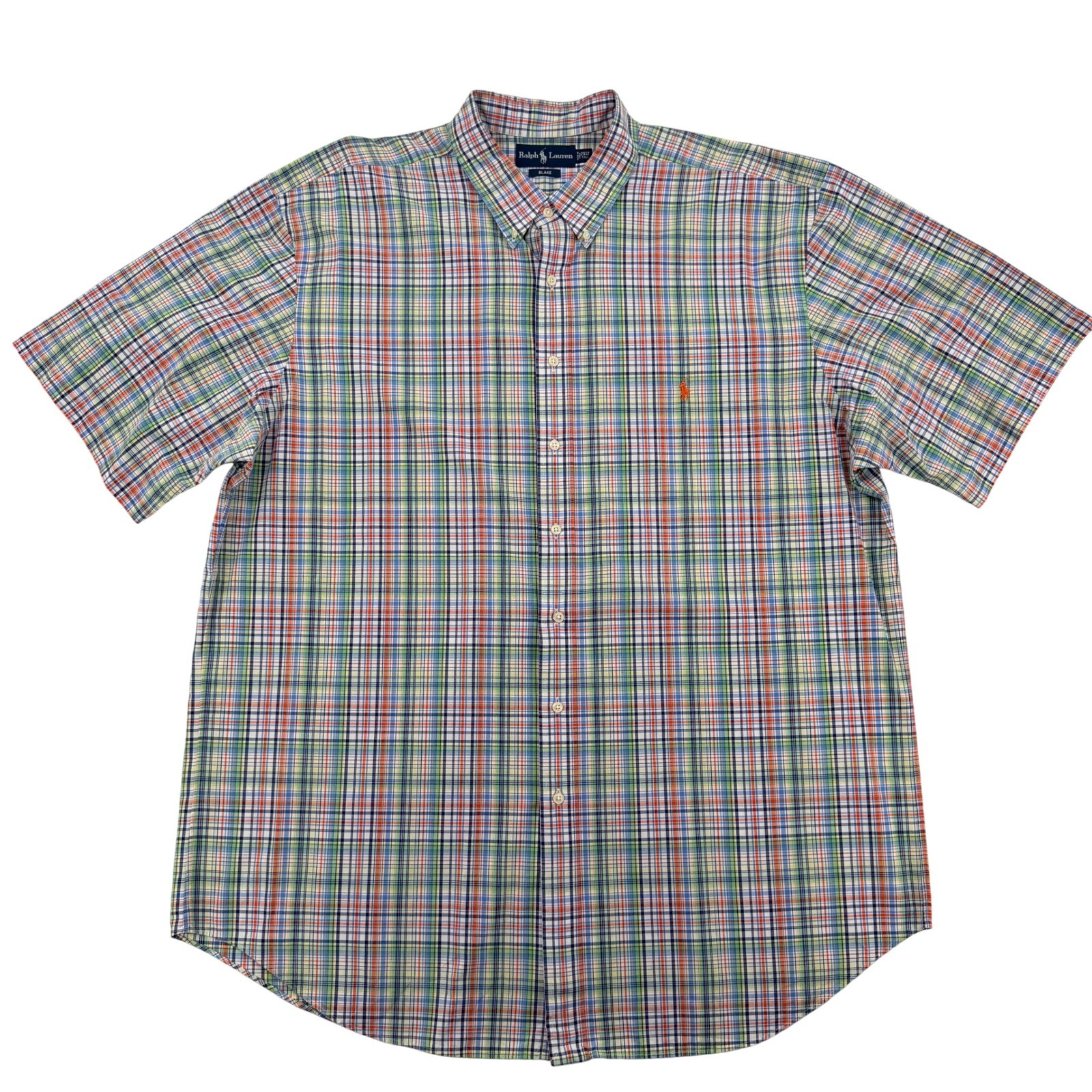 Polo Ralph Lauren Blake Shirt Men 2XLT Tall Plaid Short Sleeve Button Down Multi