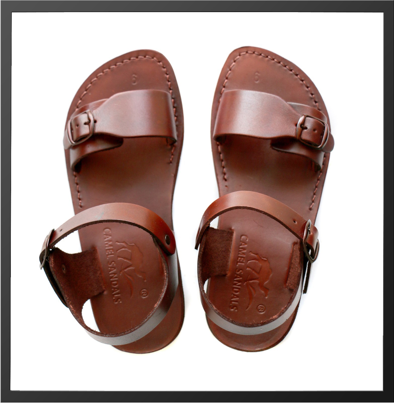 Brown Leather Roman Gladiator Jesus Sandals Strap Handmade US 5-16 EU 36-50