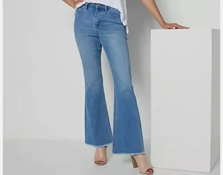 Laurie Felt Rose Petal Denim Relaxed Flare Jeans