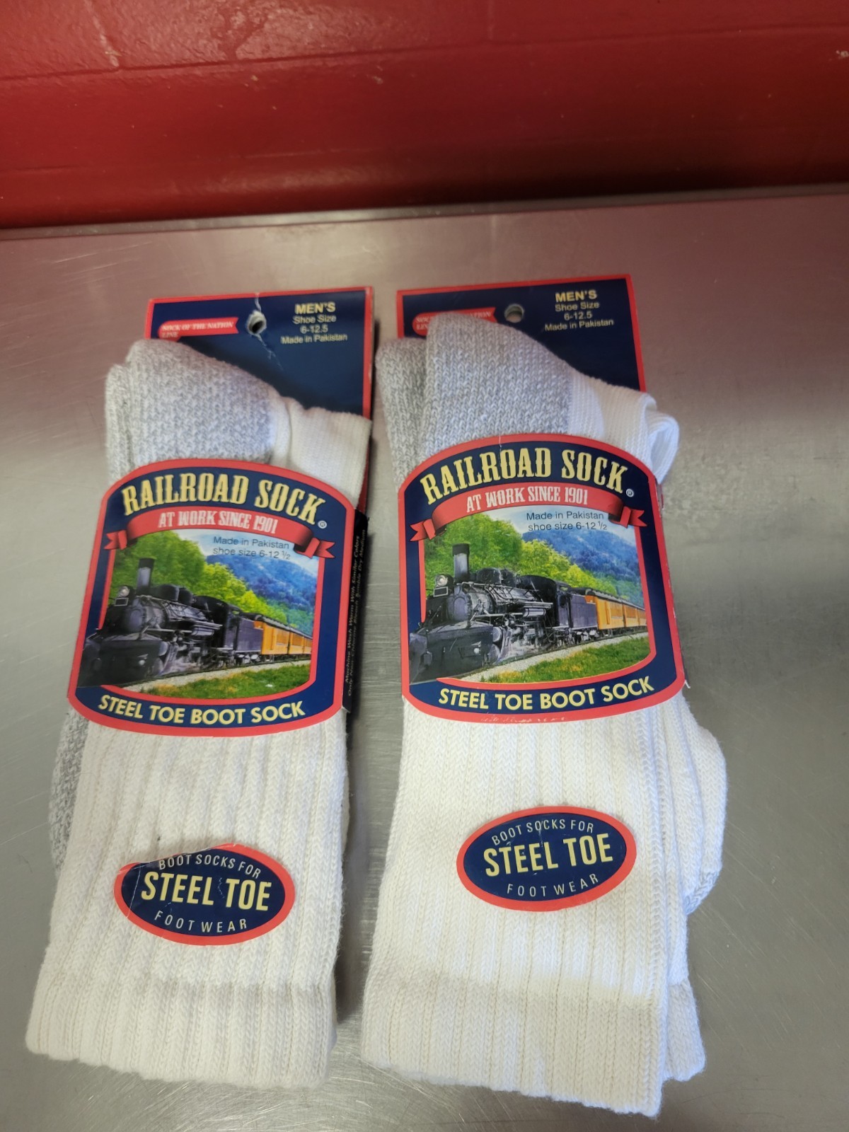 Railroad Sock ~ Steel Toe Boot Crew Sock ~ Style 6124 ~ Lot of 2