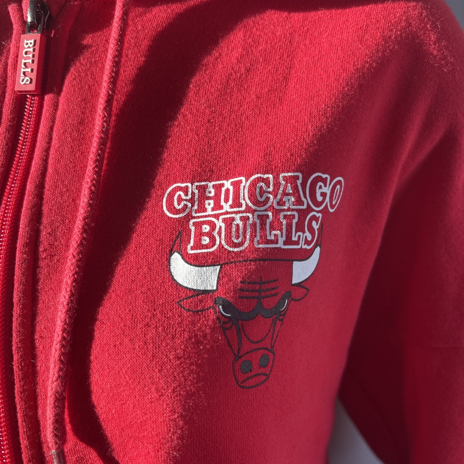 NBA Chicago Bulls Cropped Red full zip hoodie Size 2XS