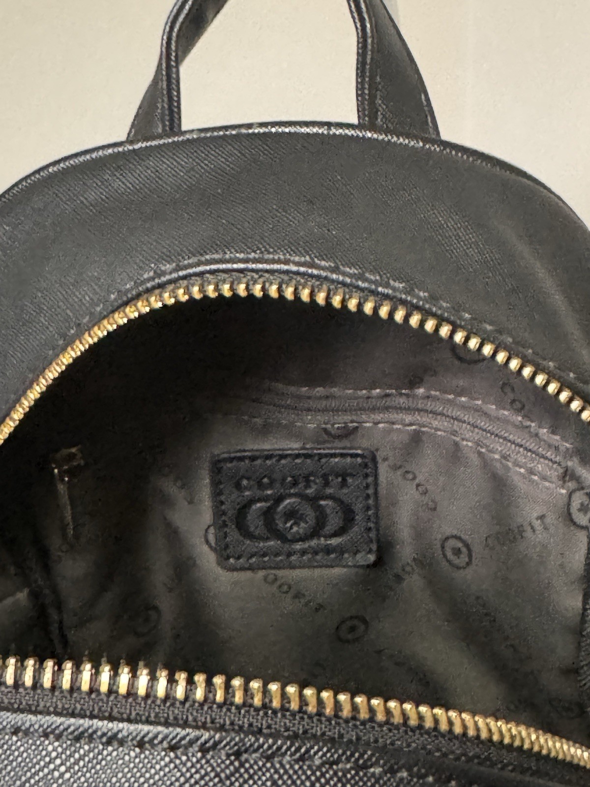 COOFIT Black Bat Wing Mini Backpack Purse Gold Hardware Zip Magnetic Closure
