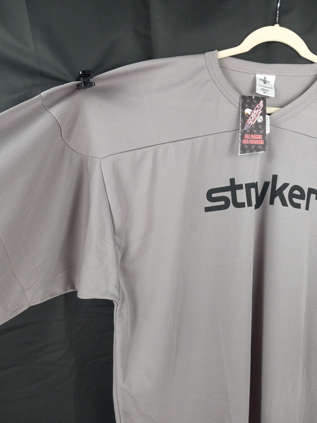 Exxact Sports Silver Grey Shortsleeve stryker Hockey Jersey #88 Size XLARGE