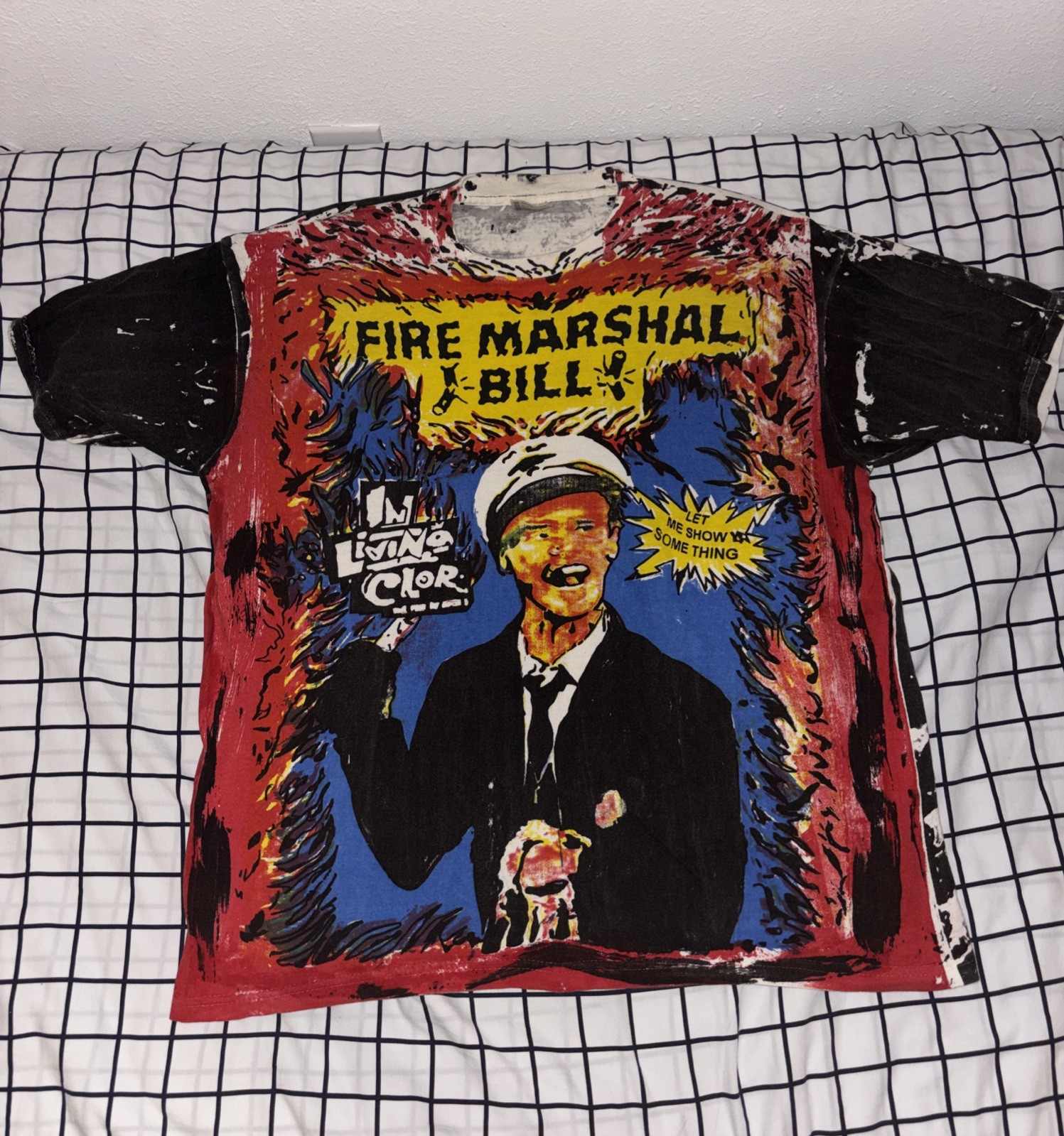 in living color Jim Carey Fire Marshal Bill Vintage T Single Stitch Rags 72 XL!