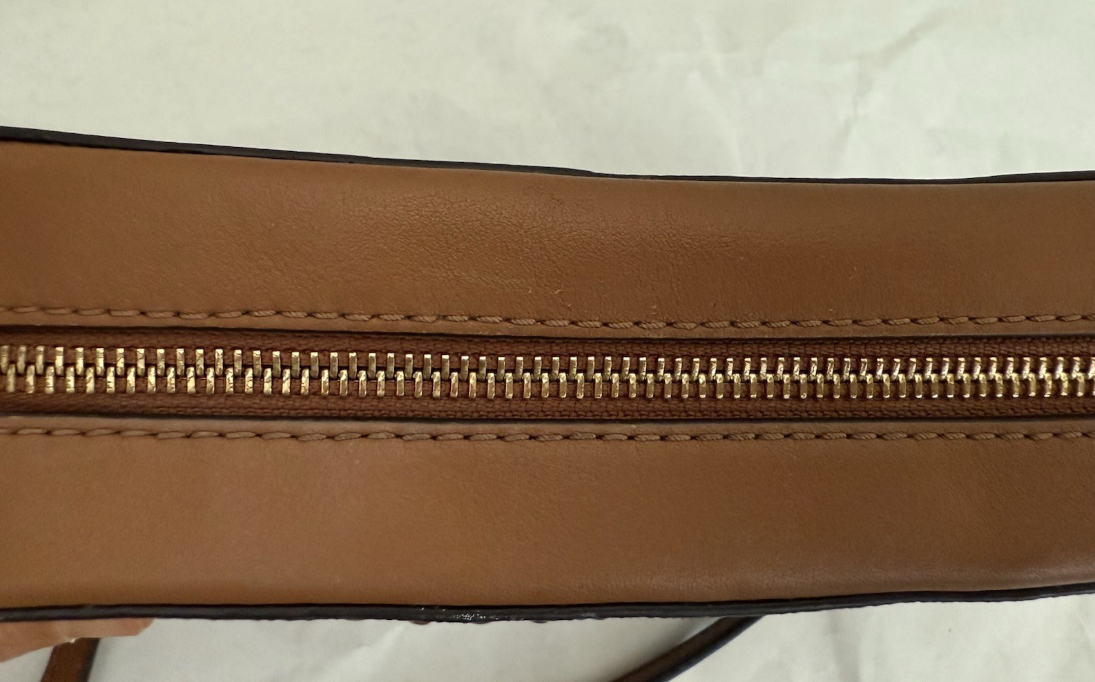 Pre-Owned Michael Kors Studded Logo Camera Crossbody Bag 32F7GGNM2V Brown