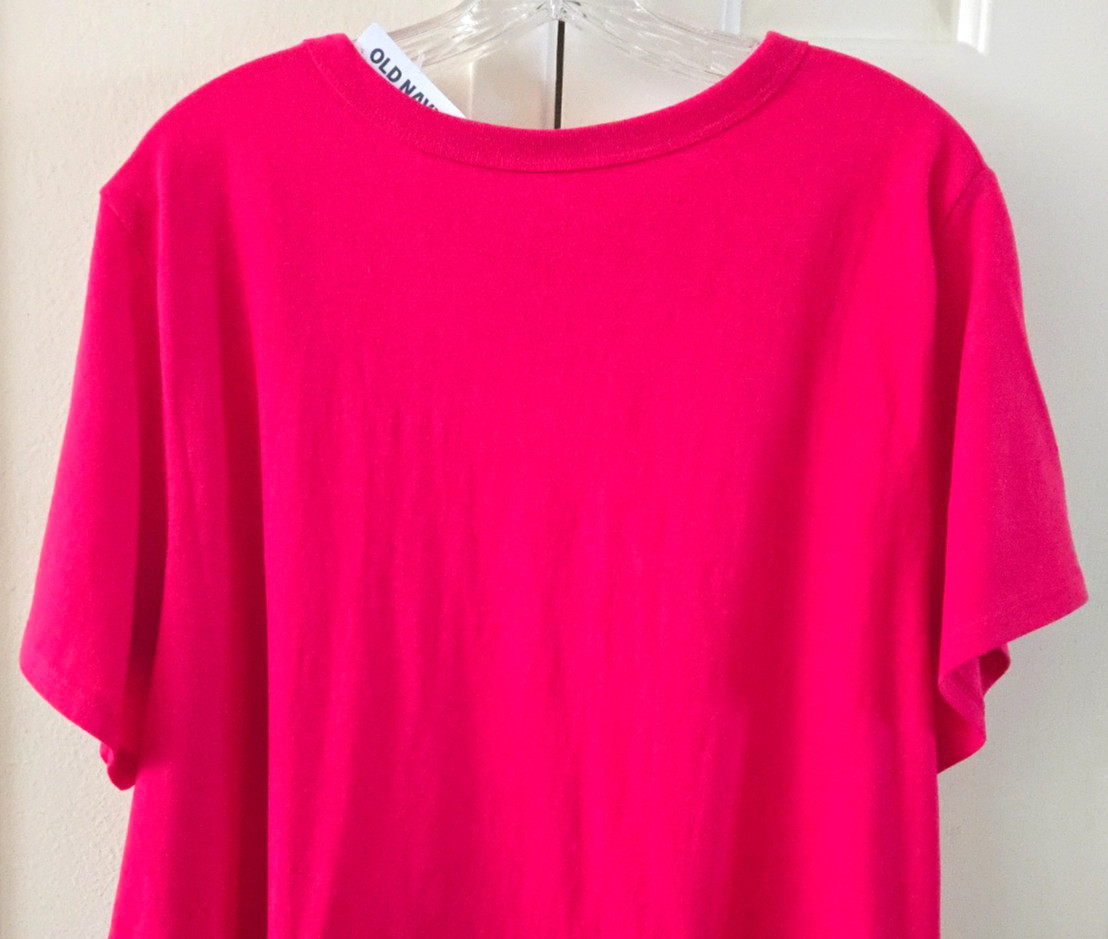 Old Navy Raspberry Hot Pink Fuchsia Cotton Scoop T-shirt XL 1X 16 18 2X XLarge
