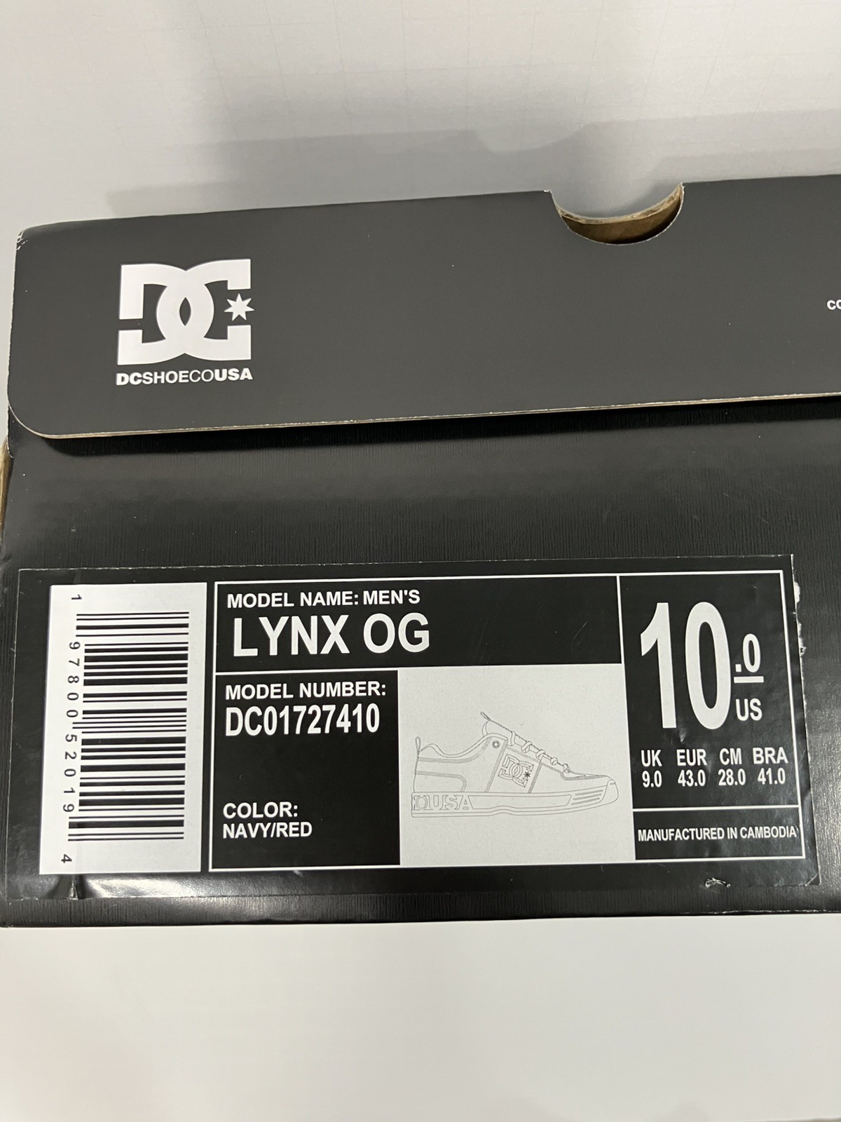DC Lynx OG Shoes – Navy/ Red – Size 10 – Brand New – Free returns & Shipping