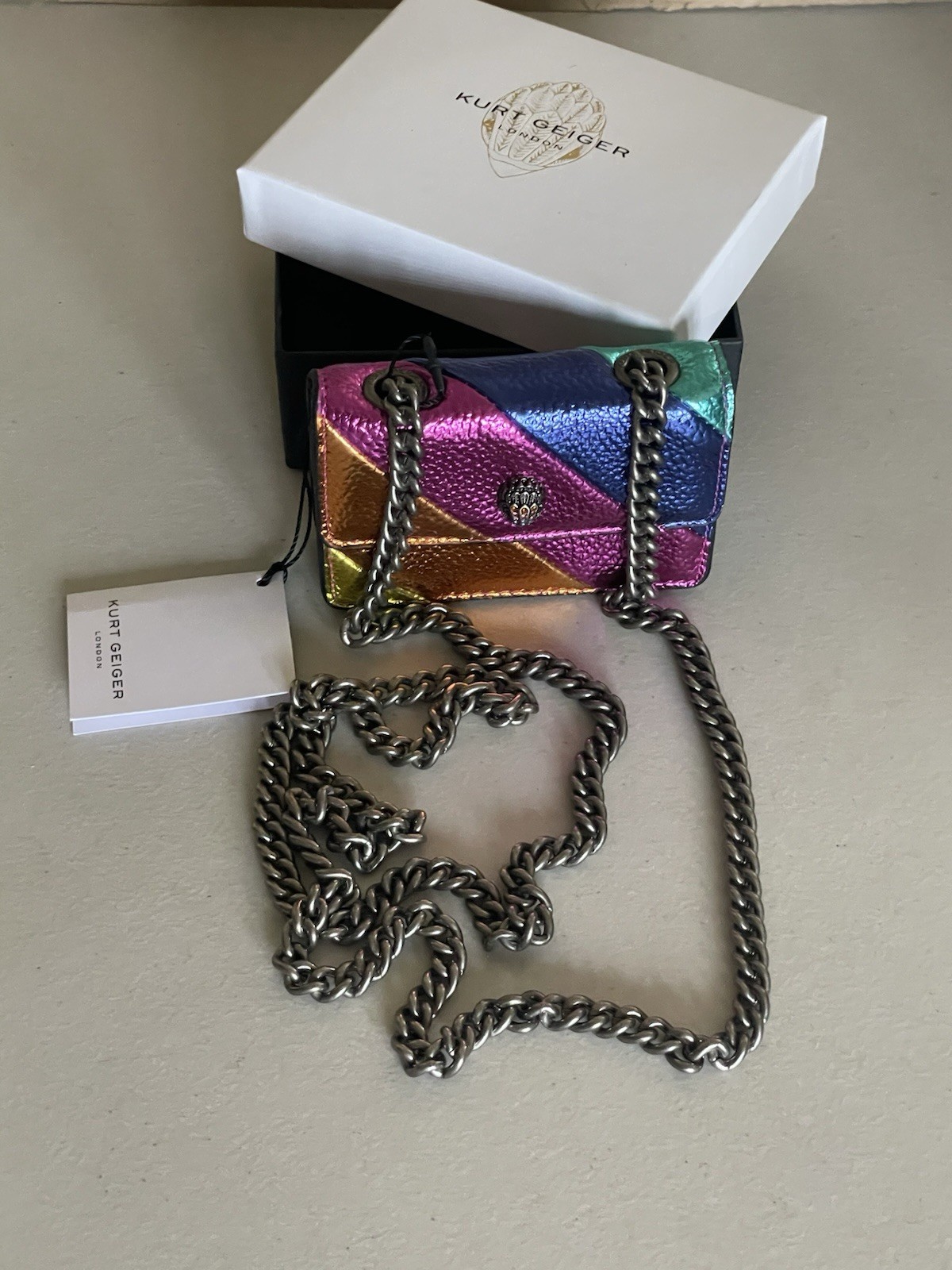 KURT GEIGER LONDON MICRO KENSINGTON FAUX LEATHER CROSSBODY IN MULTI/ OTHER