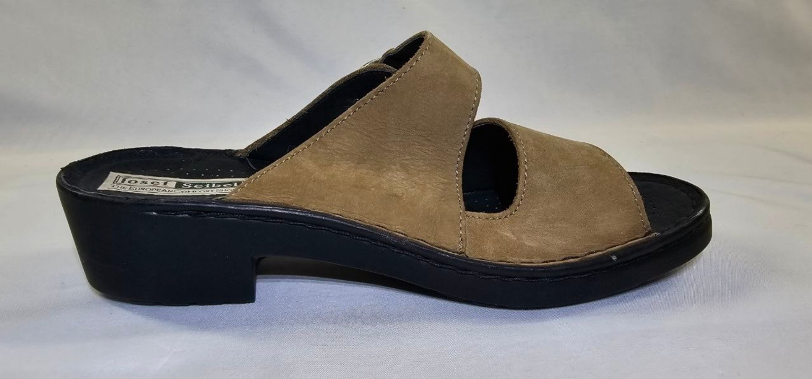Josef Seibel Womens Tan Nubuck Leather Comfort Sandals Buckle Strap Size US 10