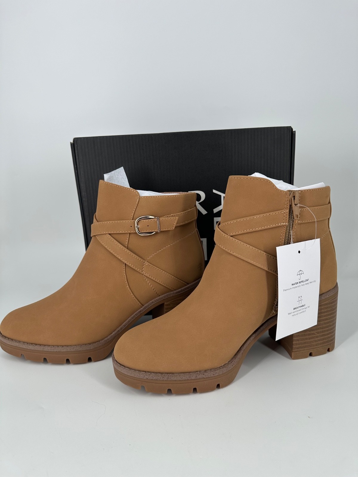 Naturalizer Madelynn Buckle Boot- Sz9 WIDE-MSRP $169-Water Repellent