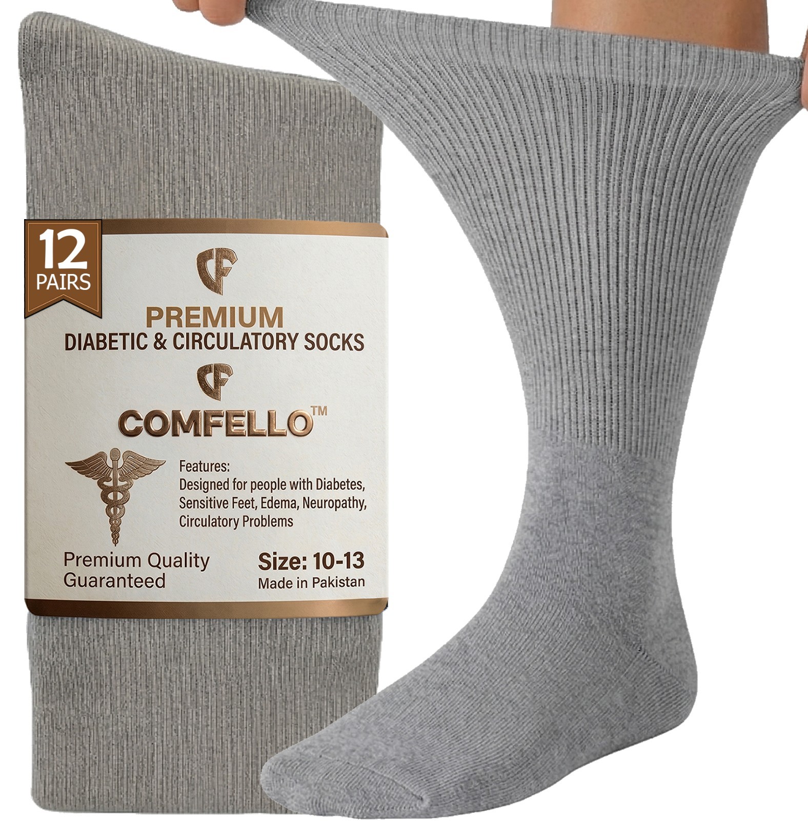 Diabetic Crew Socks Men Women Circulatory Health 3 6 12 Pairs 9-11 10-13 13-15