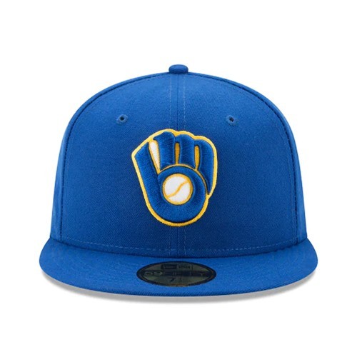 New era Milwaukee Brewers Blue Fitted Hat MLB 2017 Alt Kids Youth Boys Cap