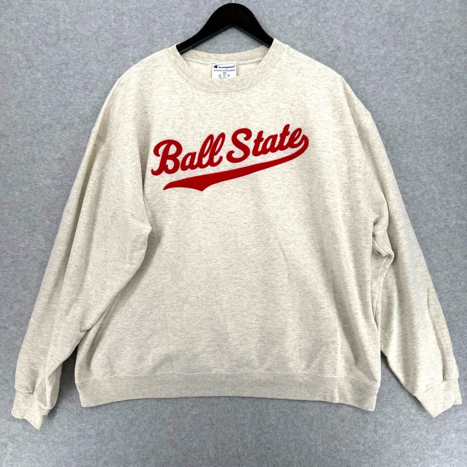 Vintage 90s Champion Ball State Cardinals Sweatshirt Mens 2XL Crewneck Pullover