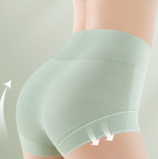 Women High waist Briefs Modal Tummy control Seamless Solid Underwear 76419