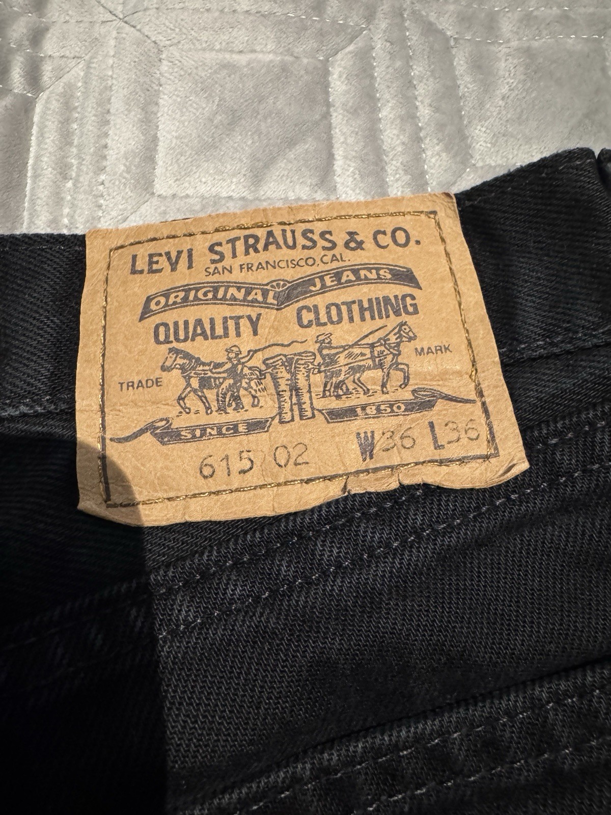 Levi’s Men’s 615 Jeans Black W36 L36 Straight Leg Vintage Made In UK