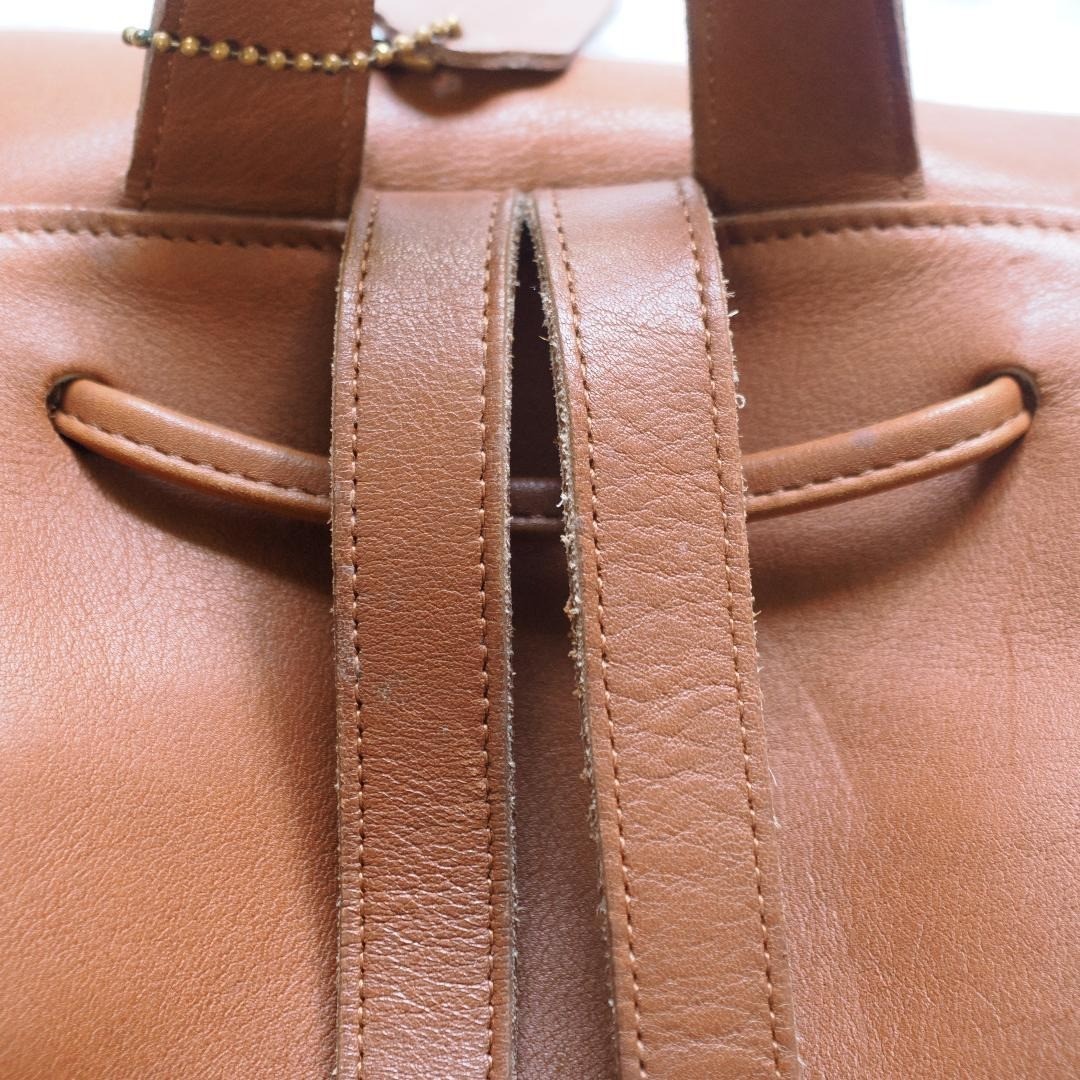 Vtg 90’s Coach Mini Daypack Backpack Turn Lock British Tan 9960 Y2K From Japan
