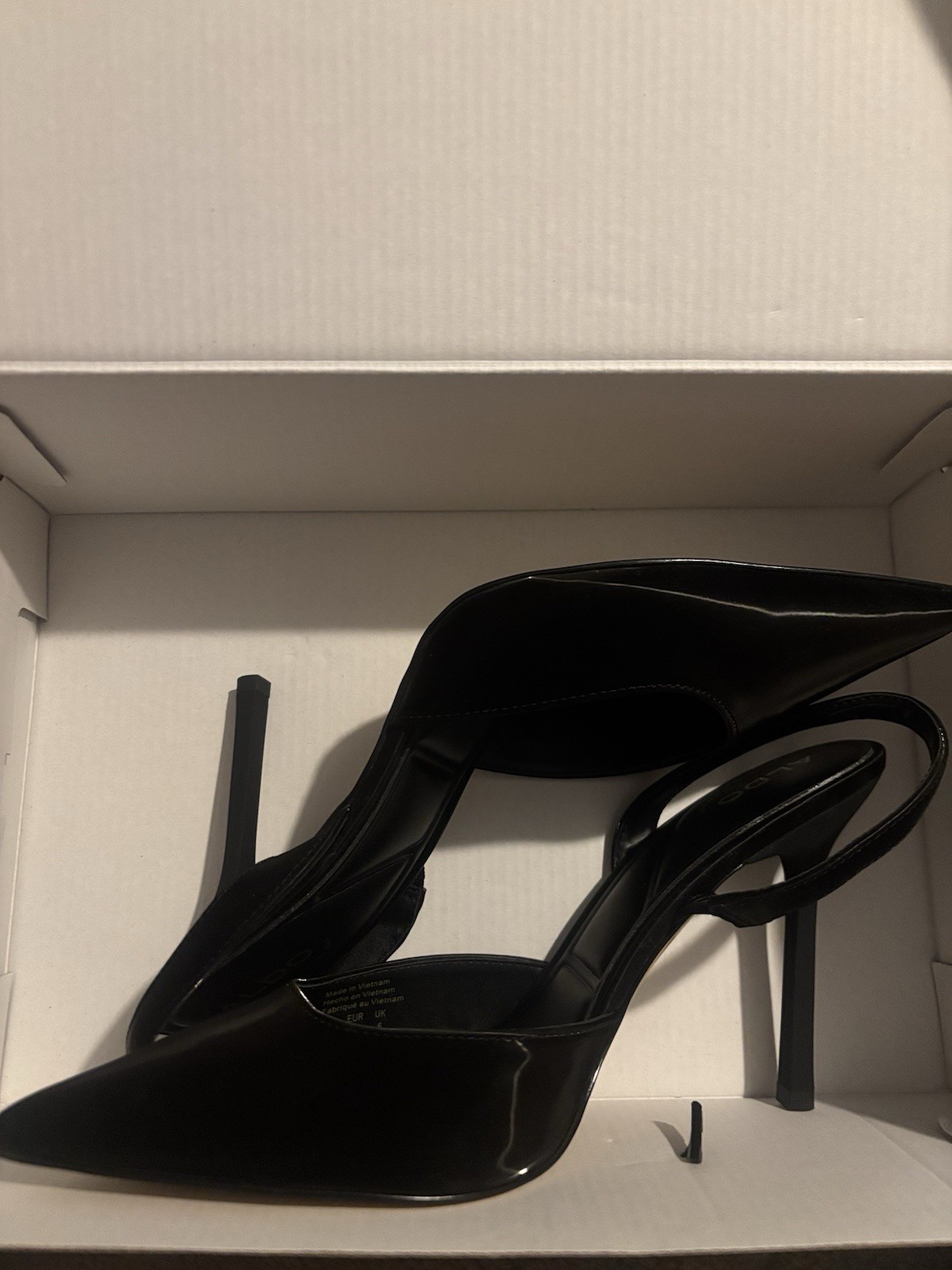 ALDO Women’s Black Pointed Toe Slingback Stiletto Heels Synthetic US 8.5