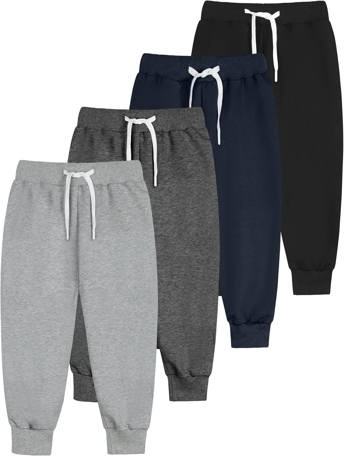 Resinta 4 Pack Toddler and Boys Joggers Sweatpants Cotton Kids Active Pants with