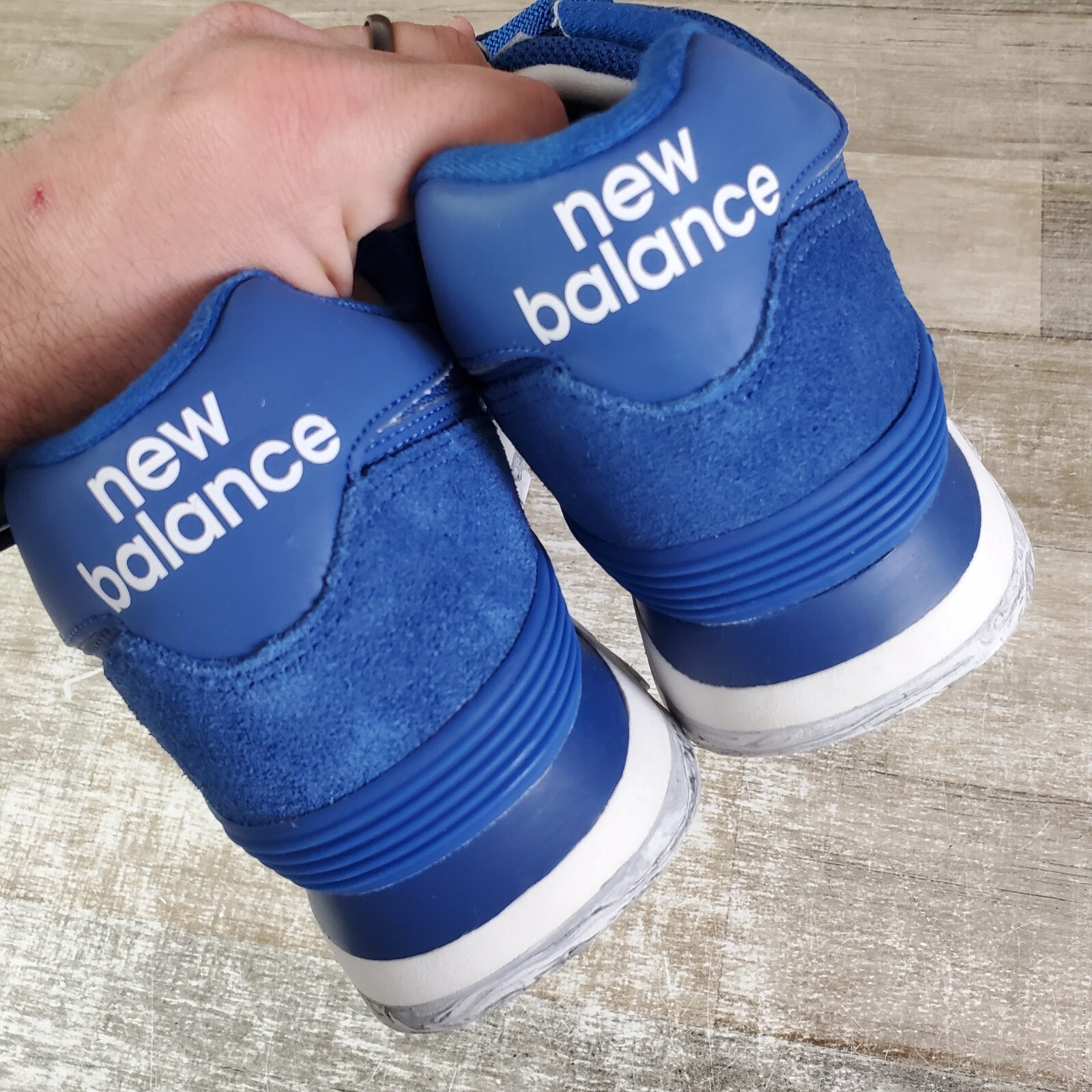 New Balance Classics 574 Rugged Mens Shoes Sz 11.5 D Navy Blue White Sneakers