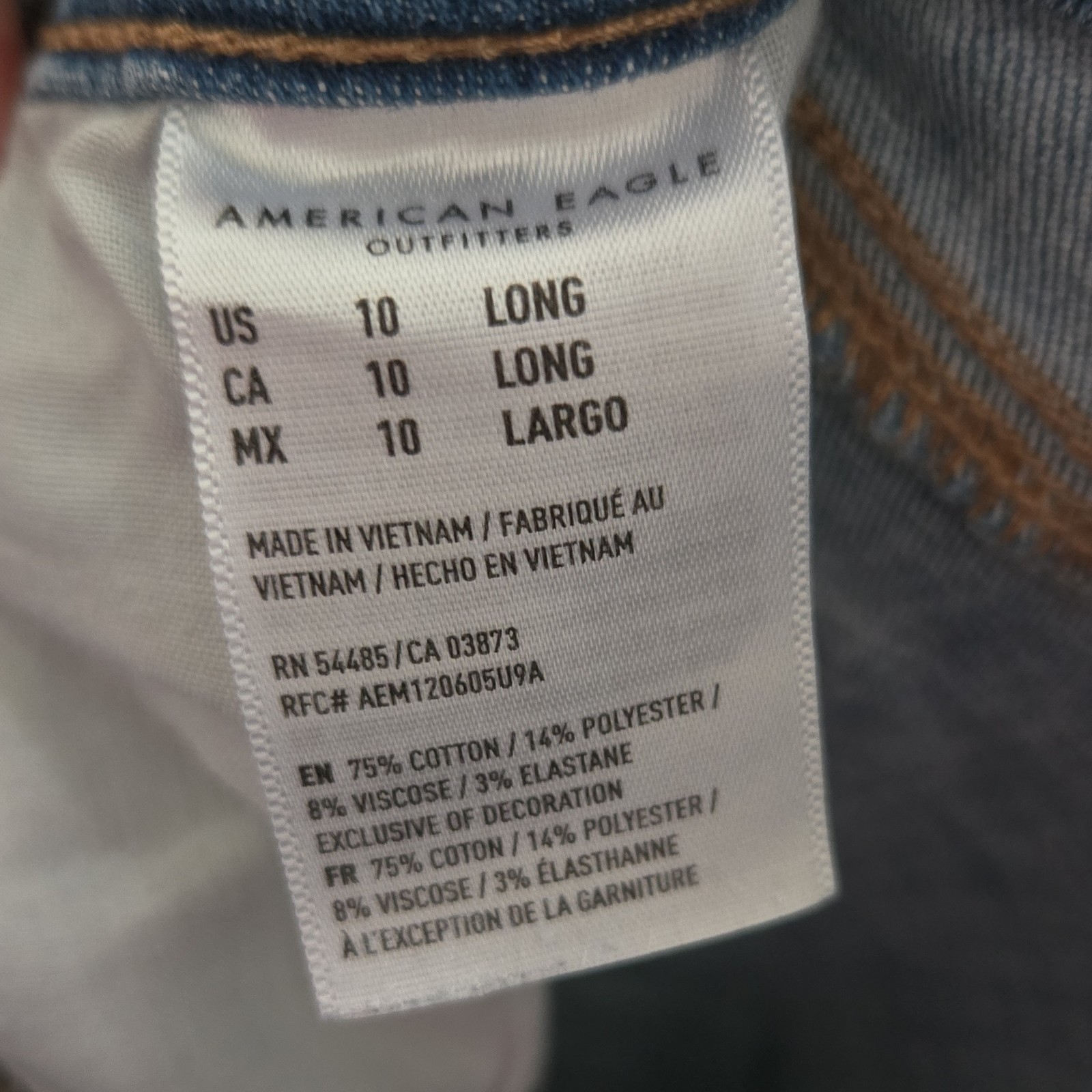 American Eagle Outfitters Women’s Jegging Jeans Blue Denim Stretch Button Zip
