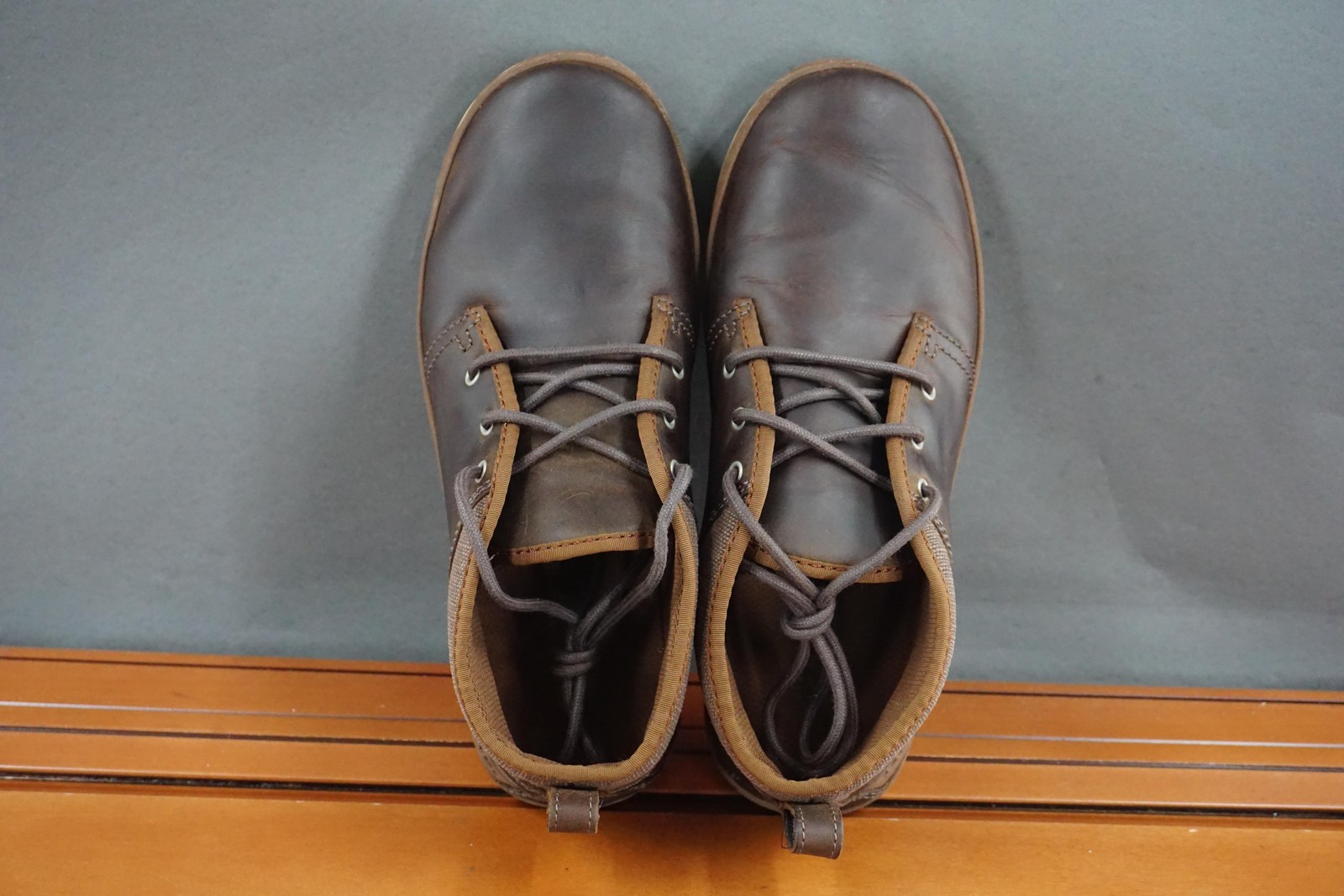 Teva Cedar Desert Boot Shoe Mens 7.5 Brown Leather Chukka Casual Comfort Lace Up