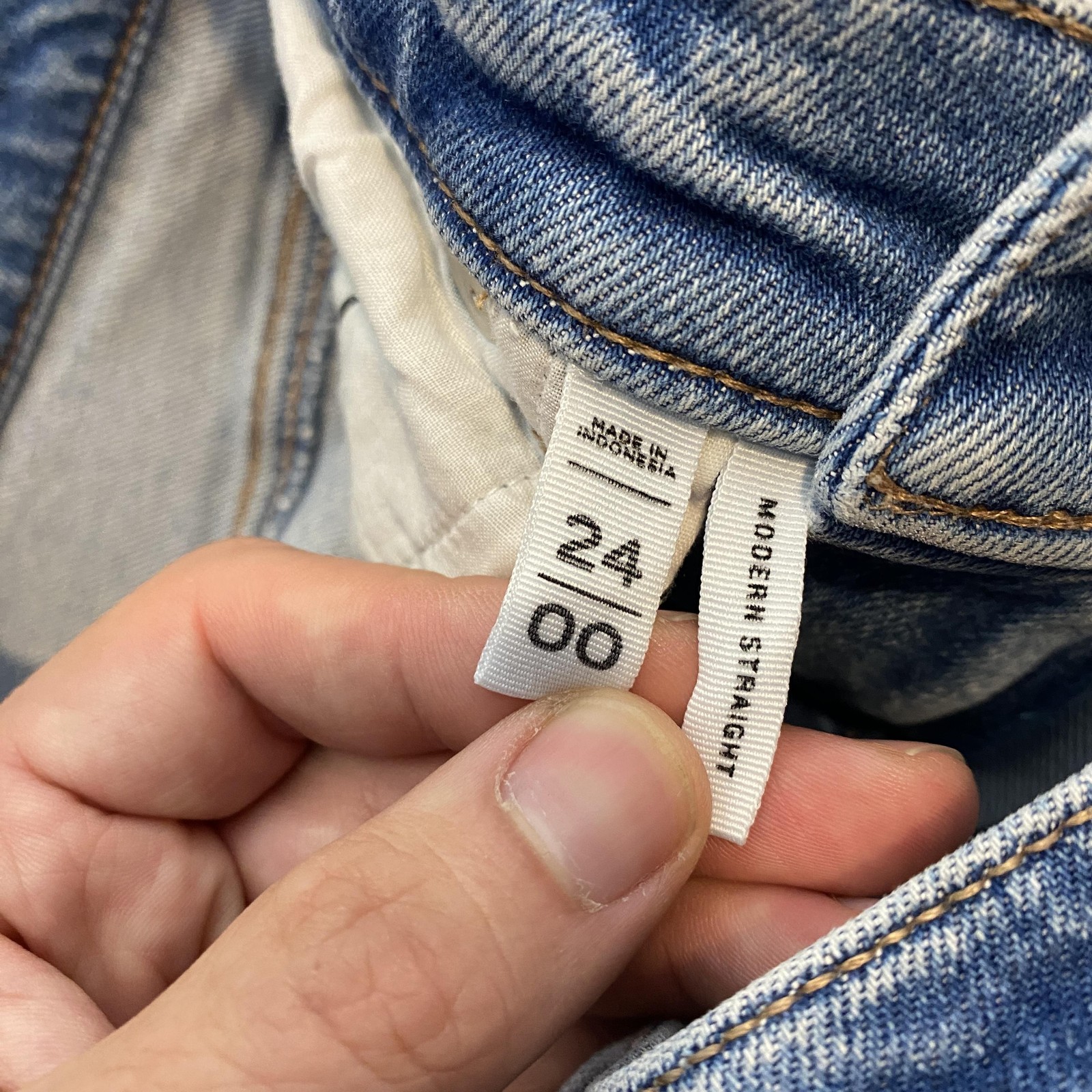 LOFT Modern Straight Jeans Womens 00 Blue Med Wash Mid Rise Distressed Fringe
