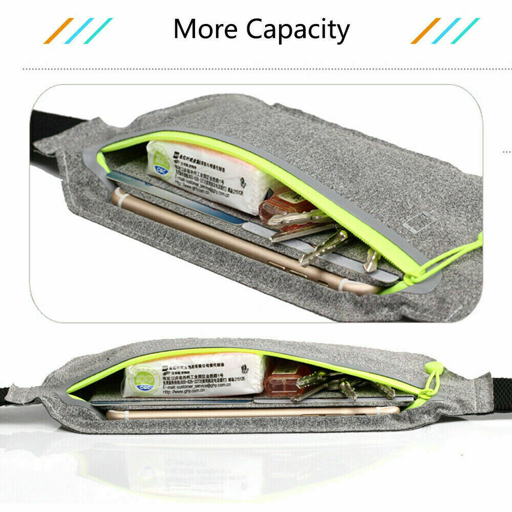 Waterproof Sport Runner Waist Bum Bag Running Jogging Belt Pouch Zip Fanny Pack