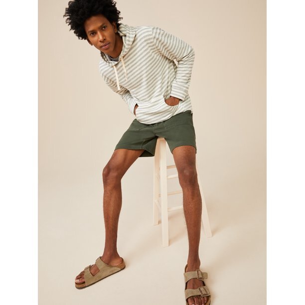 Men’s Free Assembly Patch Pocket Jam Shorts Multisize Dark Aloe 8″ Inseam NWT