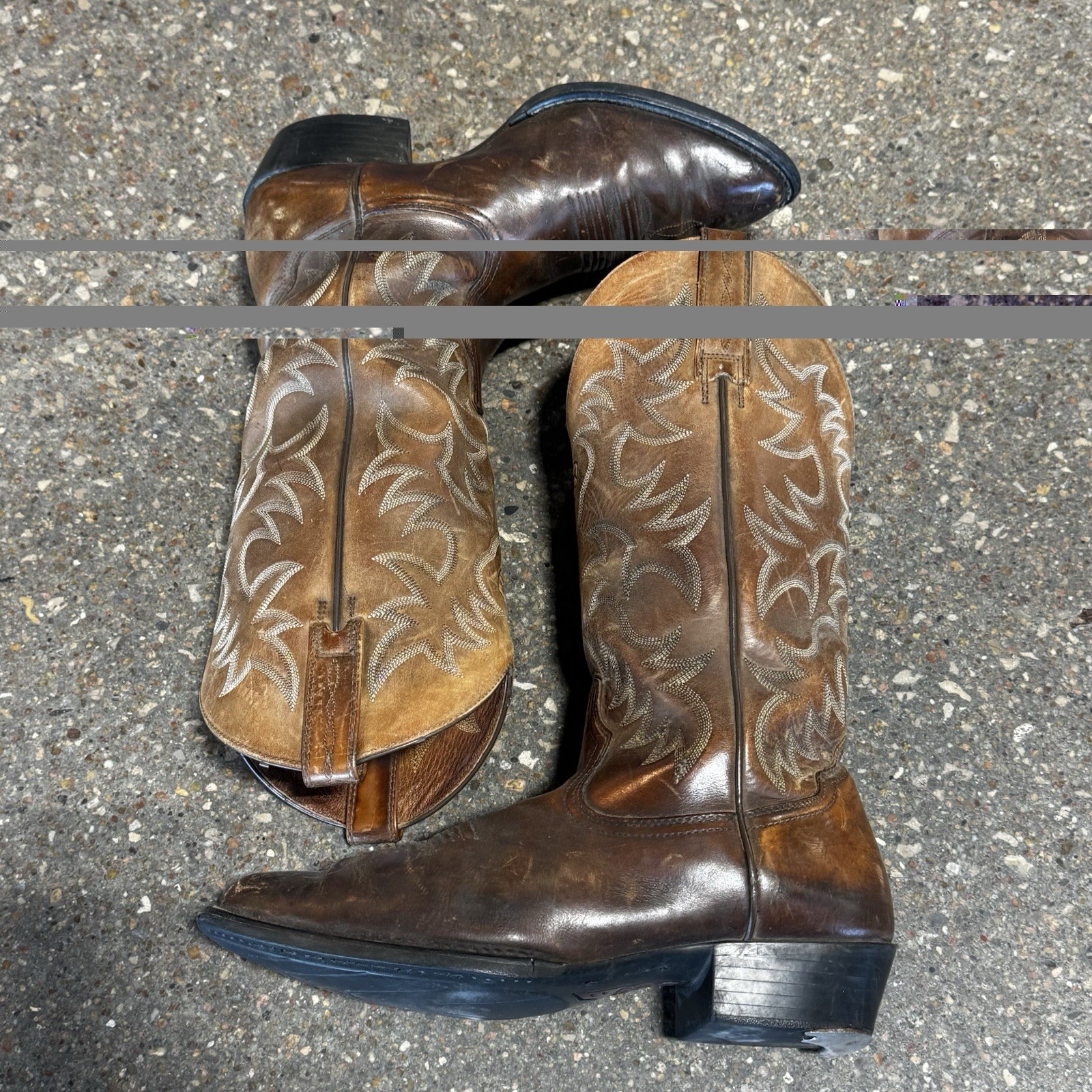Ariat Heritage Boots 34725 Oiled Brown Leather Pull On Cowboy Work MENS 10 EE