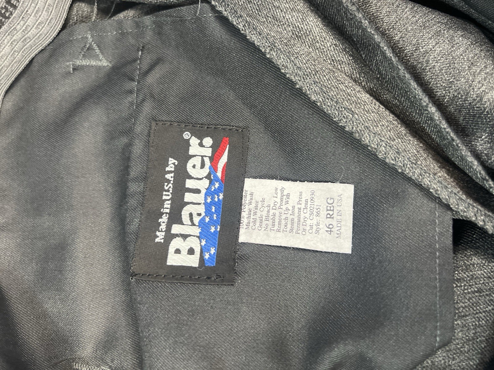 New Blauer Lonestar 8651 Serge Trouser Size 46 Reg Gray Heath Black Stripe New