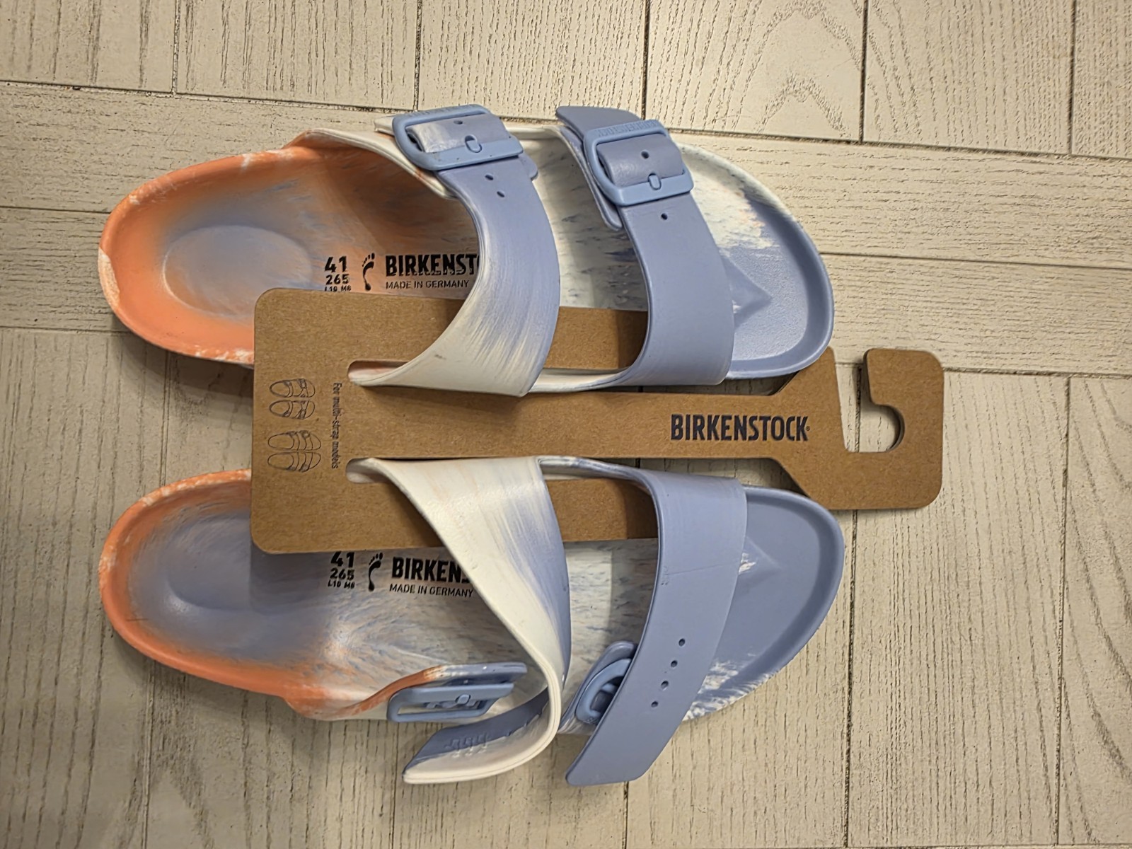 Birkenstock Arizona EVA Coral Peach Multi – Size Ladies 10 – New in Box