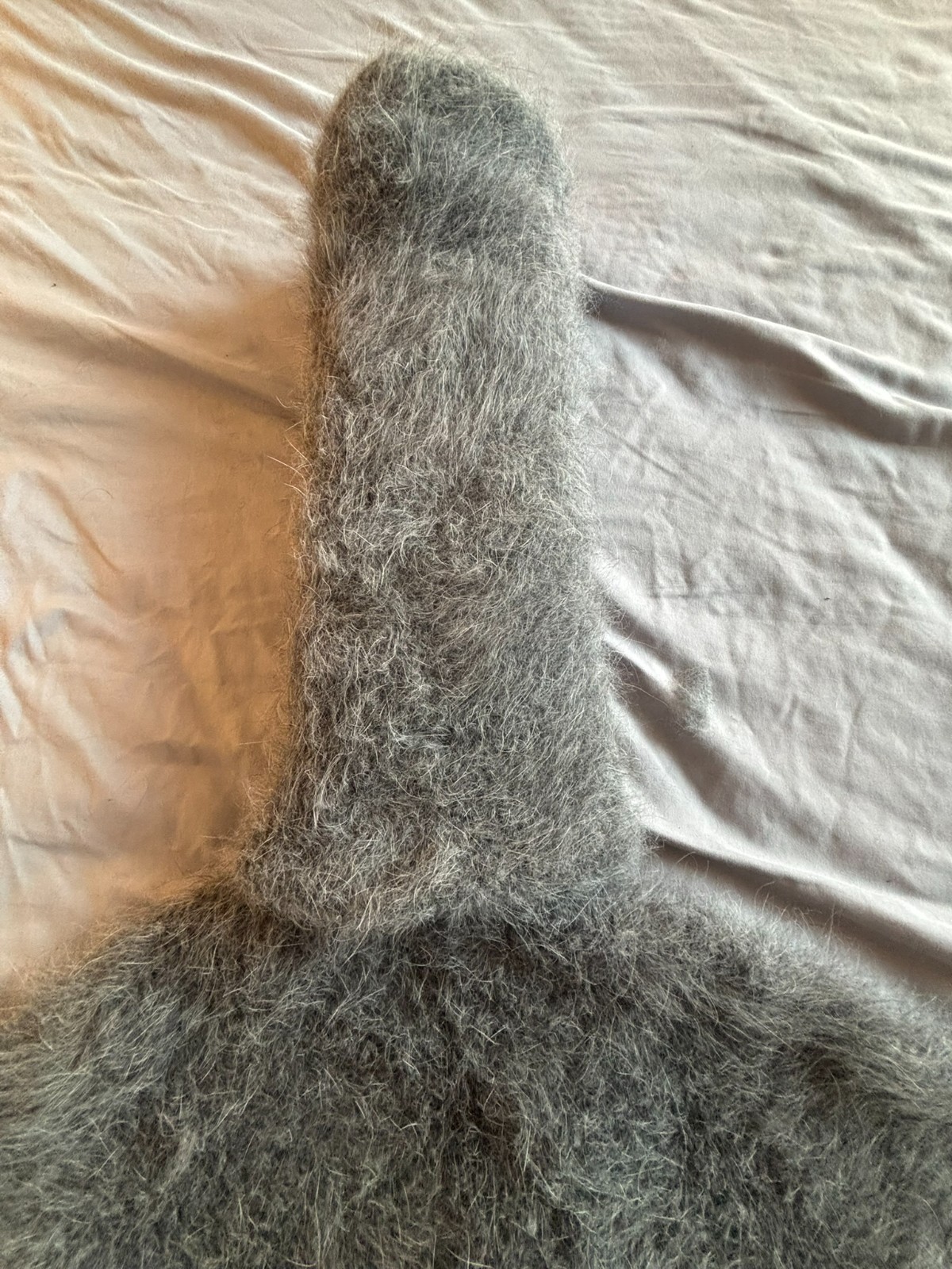 Fuzzy Fluffy Furry Gray Angora SweaterKitten 200cm Turtleneck Sweater Dress