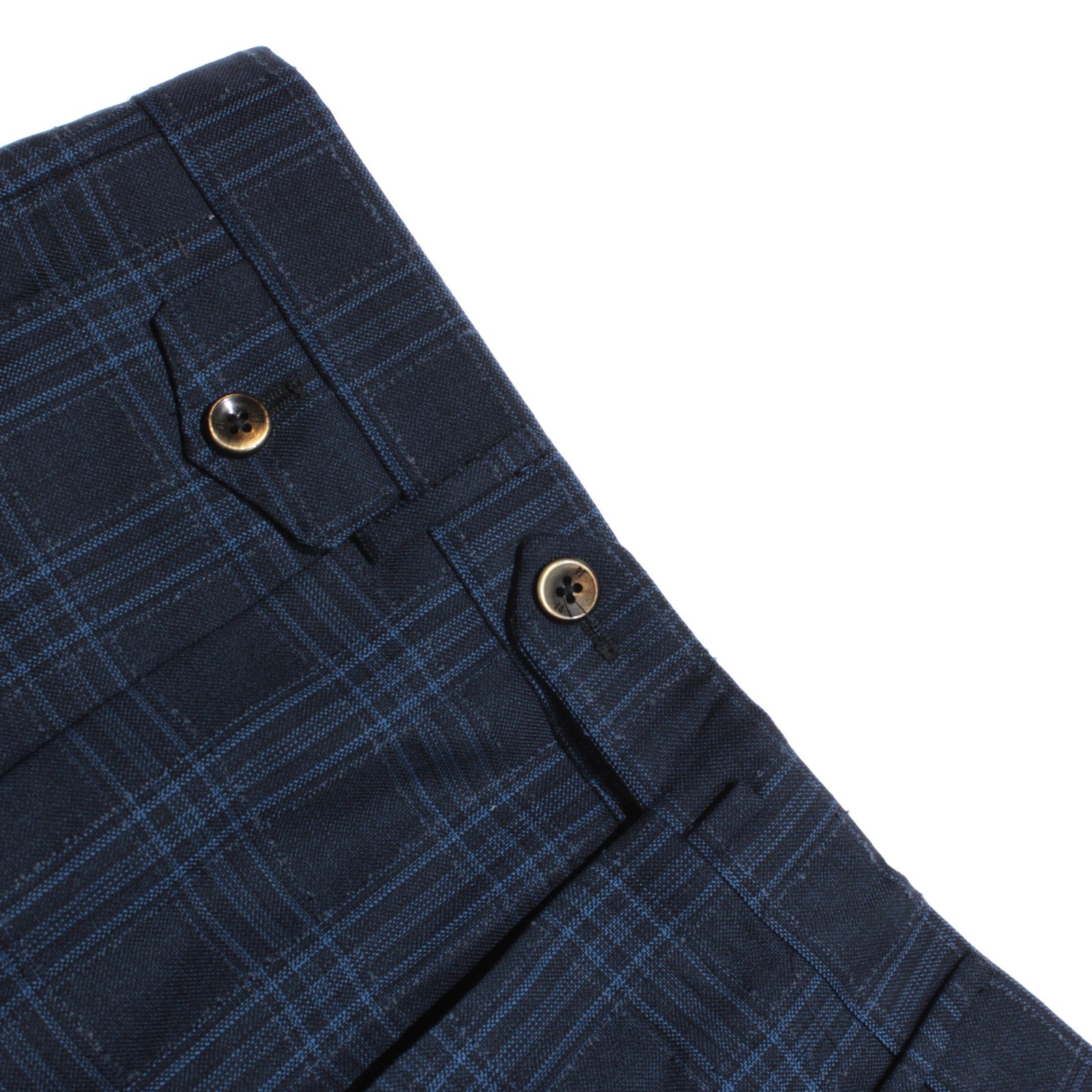PT Torino NWT Dress Pants Size 46 (30 US) In Blue Plaid 100% Wool Gentleman