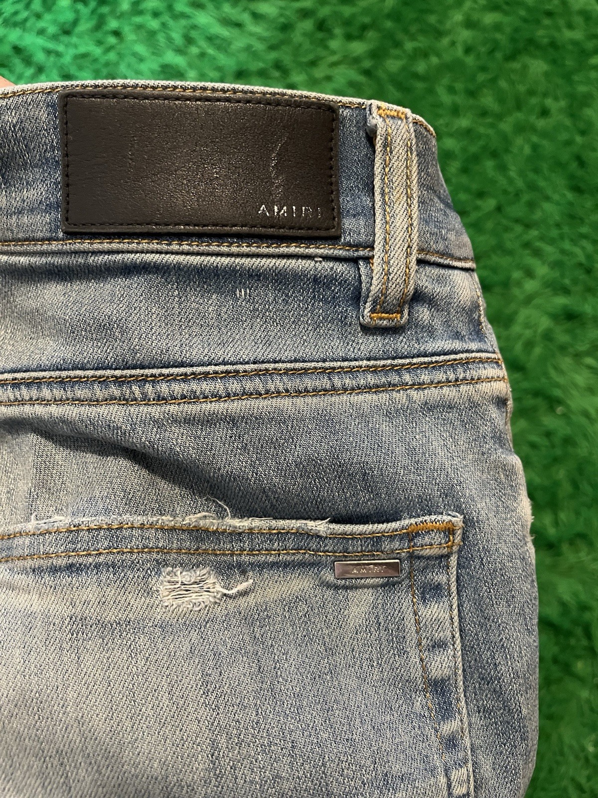 Amiri Camo Bones clay indigo Jeans size 34