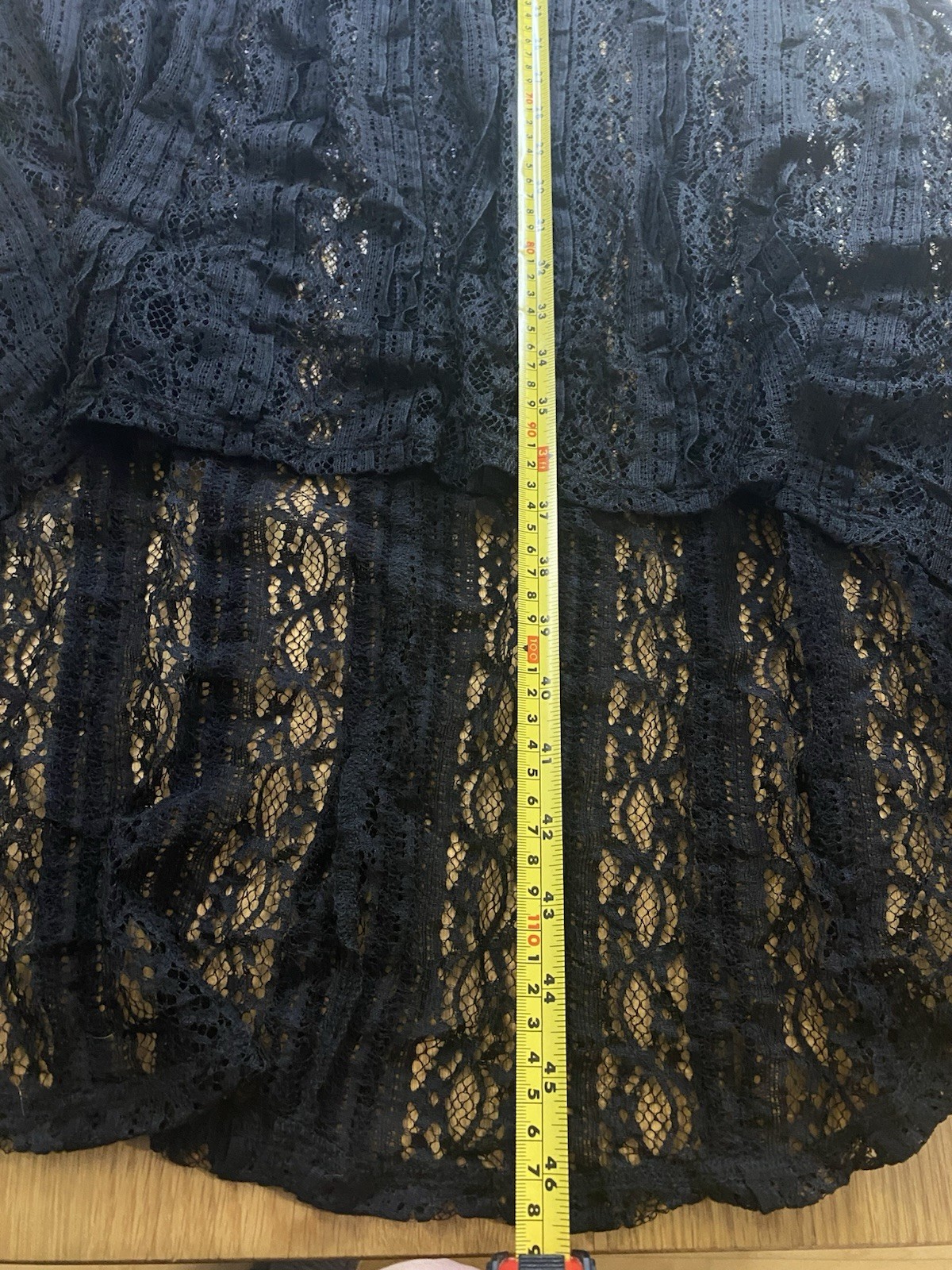 NWT Xhilaration Black Lace Strapless Maxi Dress Size S Smocked High Low Boho