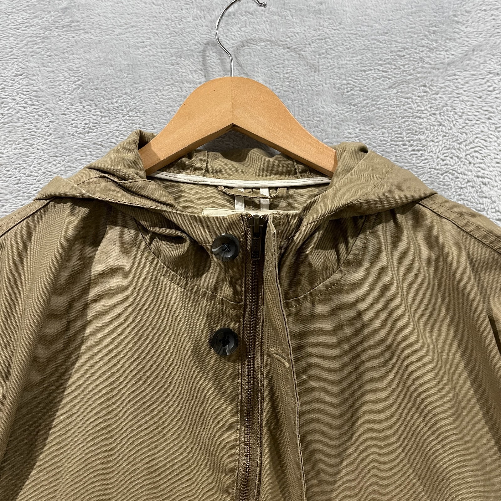 Levi’s Jacket Mens Large Canvas Hooded Full Zip Military Field Coat Pockets