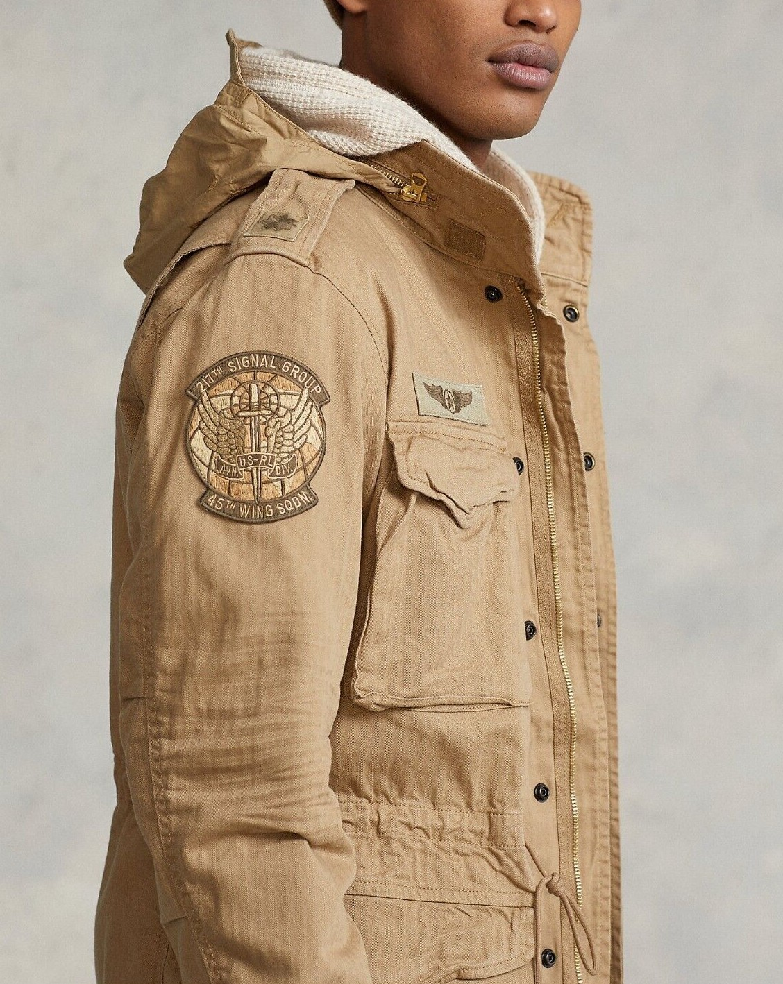 Polo Ralph Lauren M65 Military Army Paratrooper America Flag Desert Field Jacket