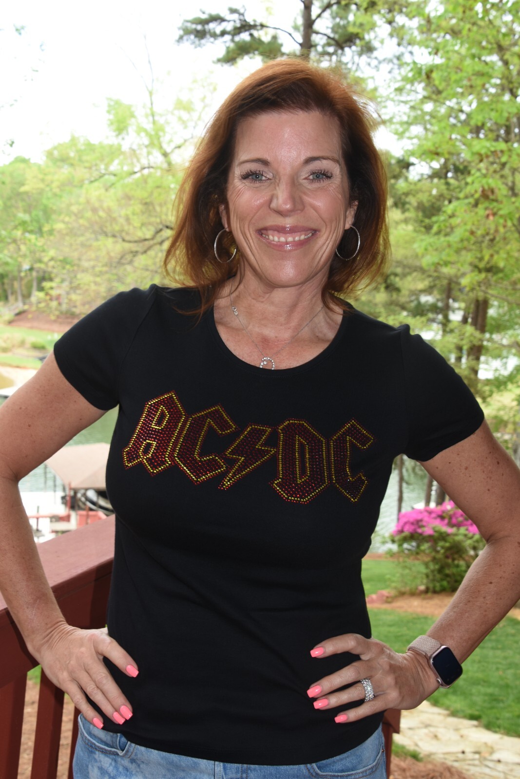 AC/DC rhinestone bling shirt or tank XS S M L XL XXL 1X 2X 3X 4X 5X