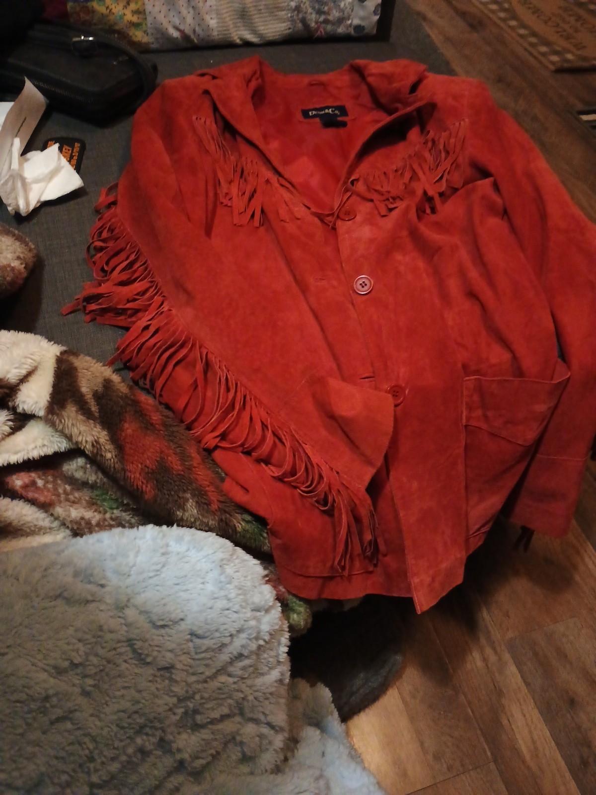 Denim & Co. Red Jacket Medium. Vintage In very Good Shape. No Rips Or Wear.