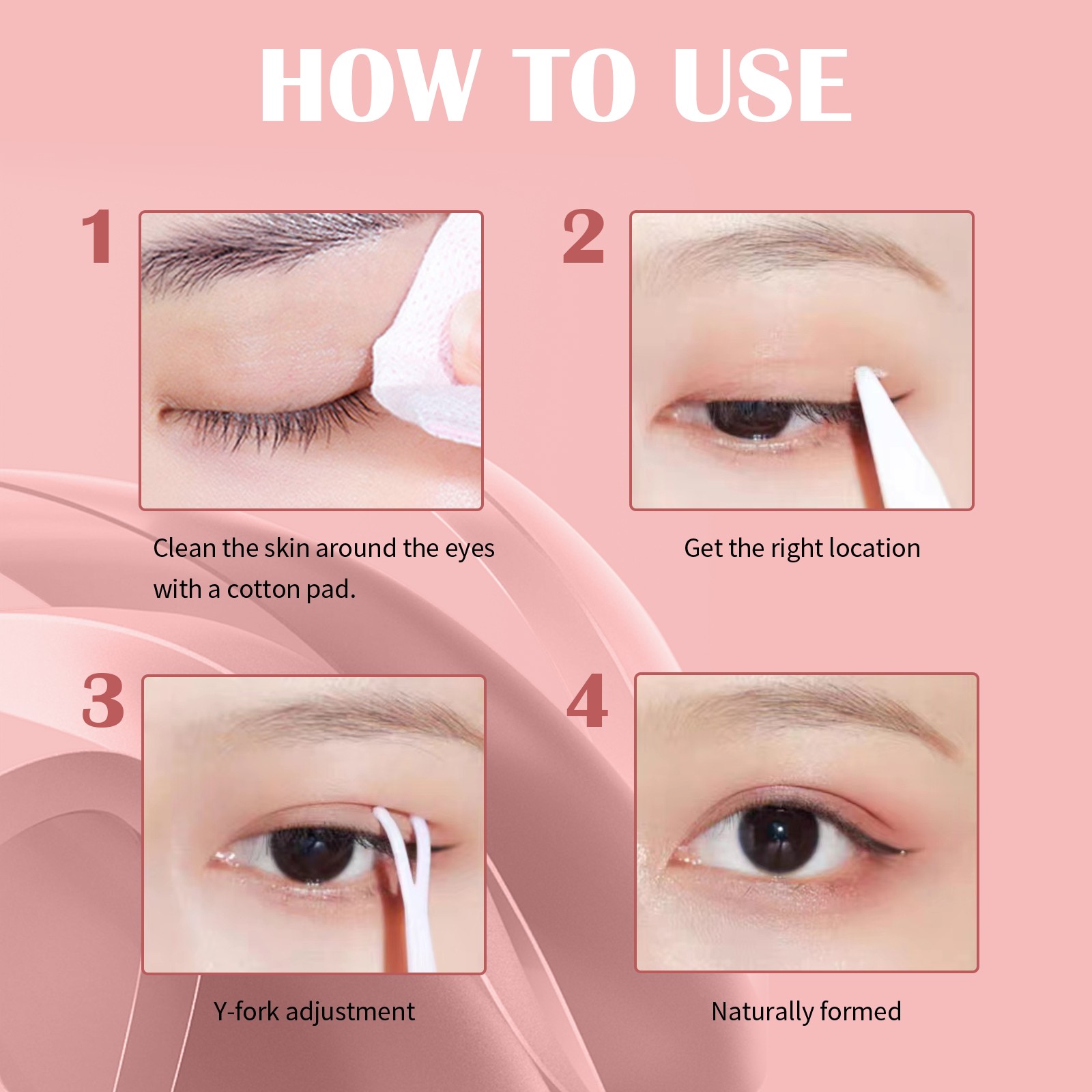 EELHOE Lace Non-trace Double Eyelid Tape, Natural Non-trace Non-glue Lace Double