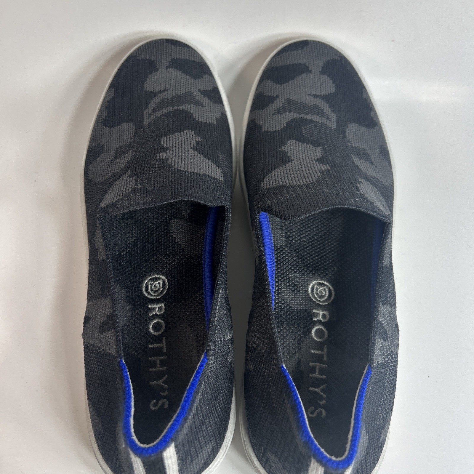 Rothys Womens Sneakers Size 9.5 Original Gray Camo Comfort Slip On Shoe
