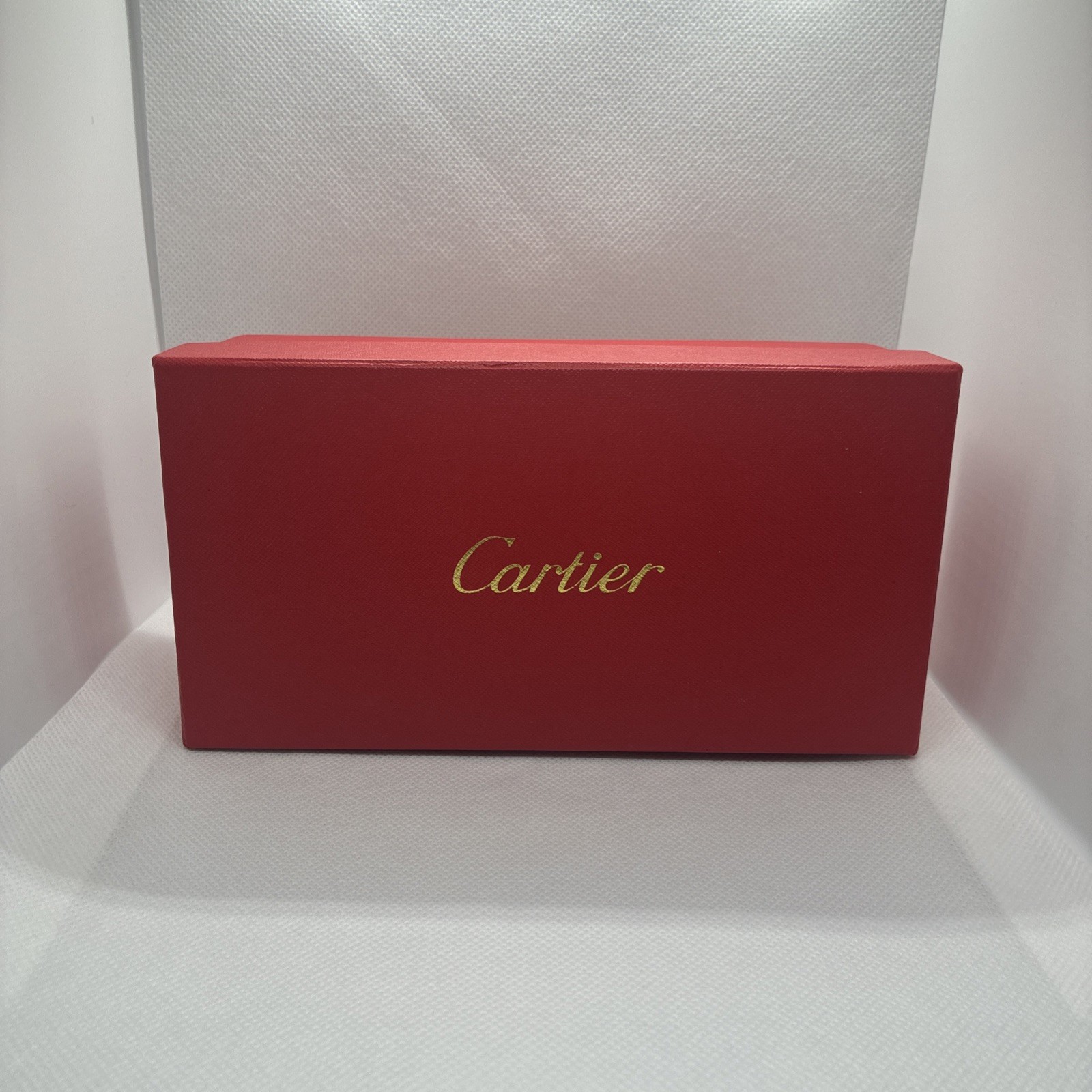 Cartier Big C Frame Orange/Brown Fade Frameless Lens Gold Frame No Cloth Case