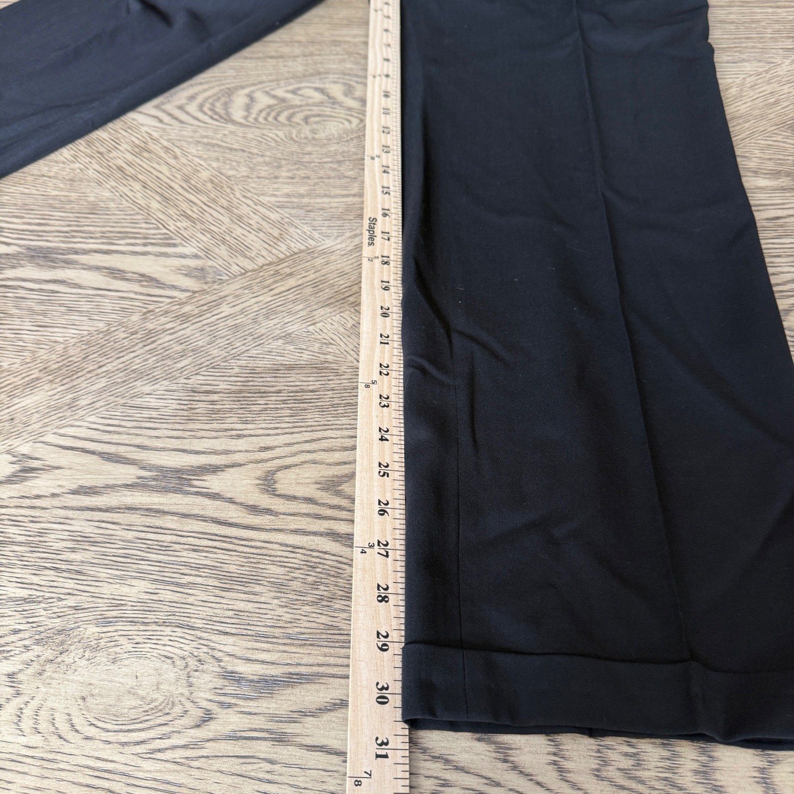 Pronto Uomo Mens 41 Black 100% Worsted Wool Pleated Cuffed Dress Pants Canada