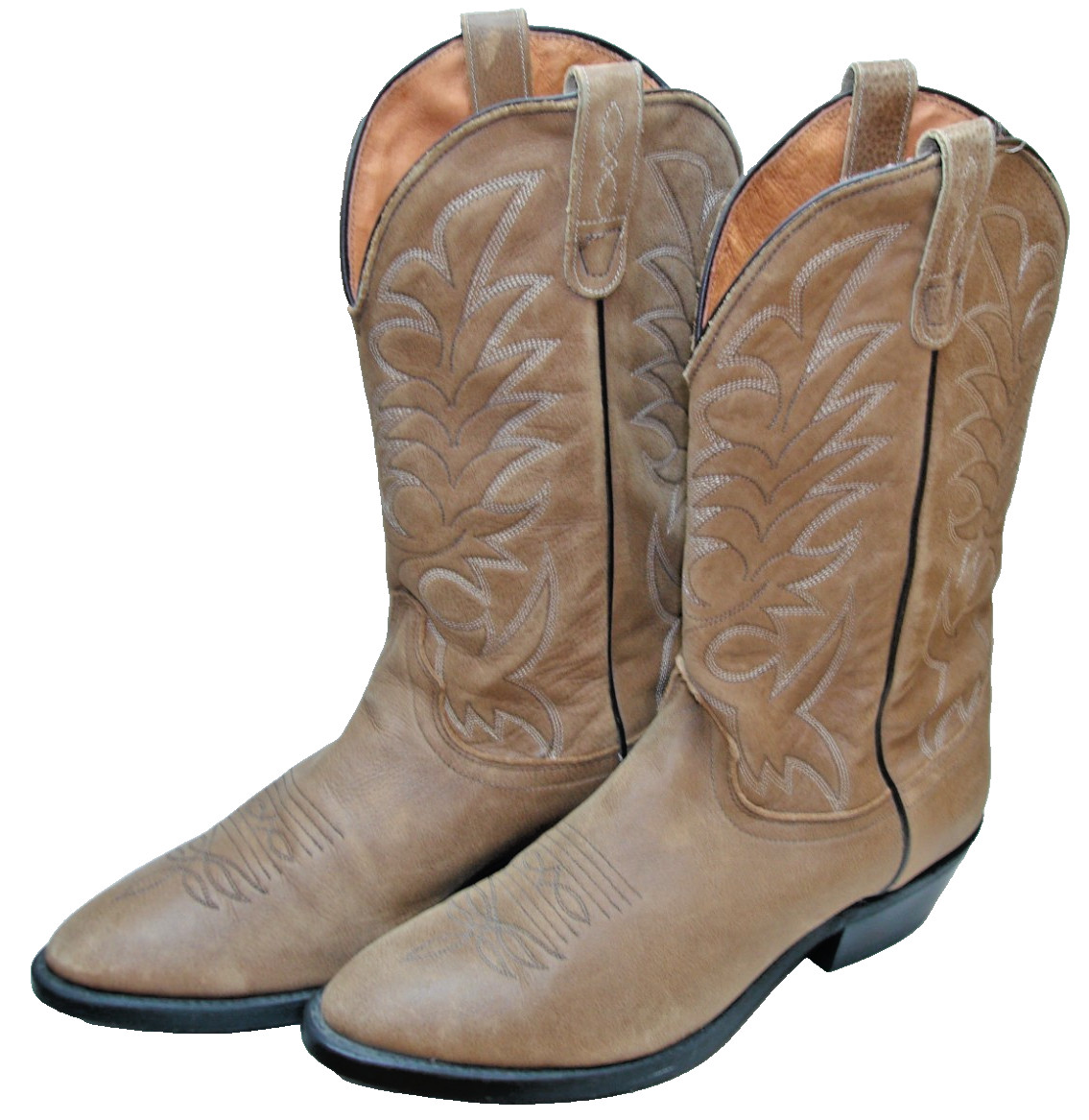 Men’s 10.5D J. CHISHOLM Tan Soft Leather Western Cowboy Boots USA Magic Flex