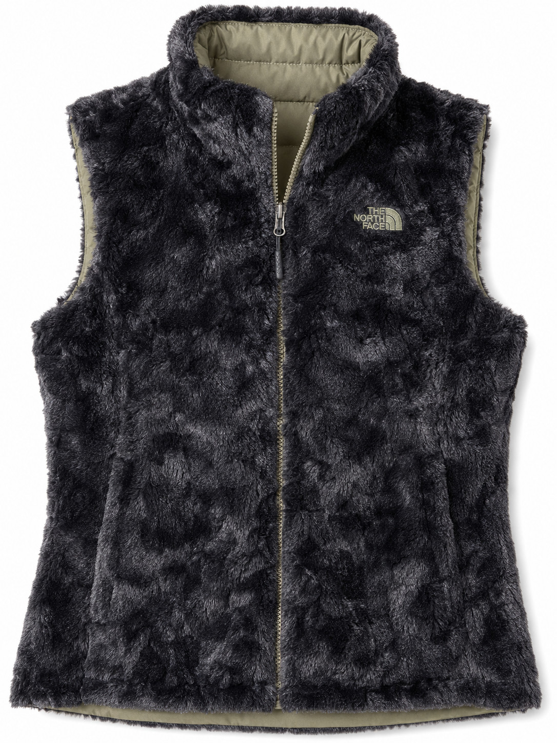 The North Face Mossbud Swirl Women?s Reversible Quilted Faux Fur Vest Size Med