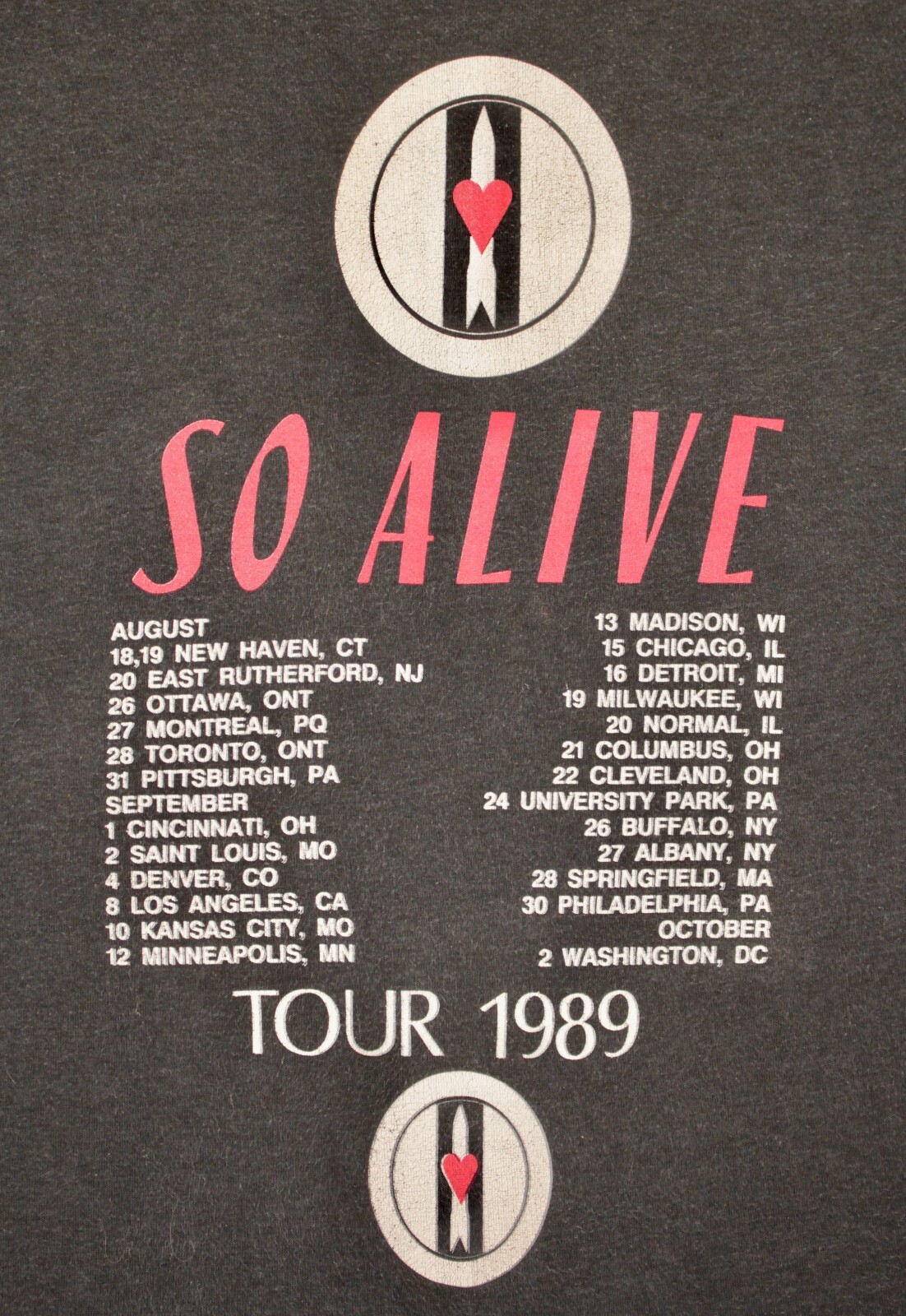 Men’s VTG 80s Love and Rockets So Alive Tour 1989 TShirt Sz L 1980s T-shirt