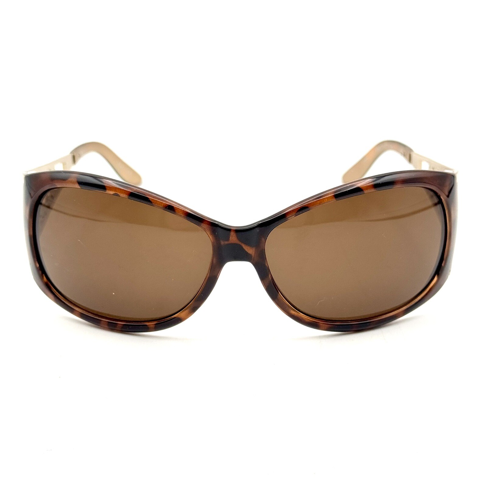 Fashion Oval Sunglasses Brown Tortoise Shell & Designer Ornate Frame Gold Metal