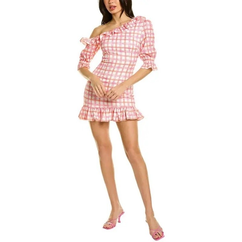 Atoir NWT Pink Striped Ruffle The Esmeray Mini Dress Size Medium US 10